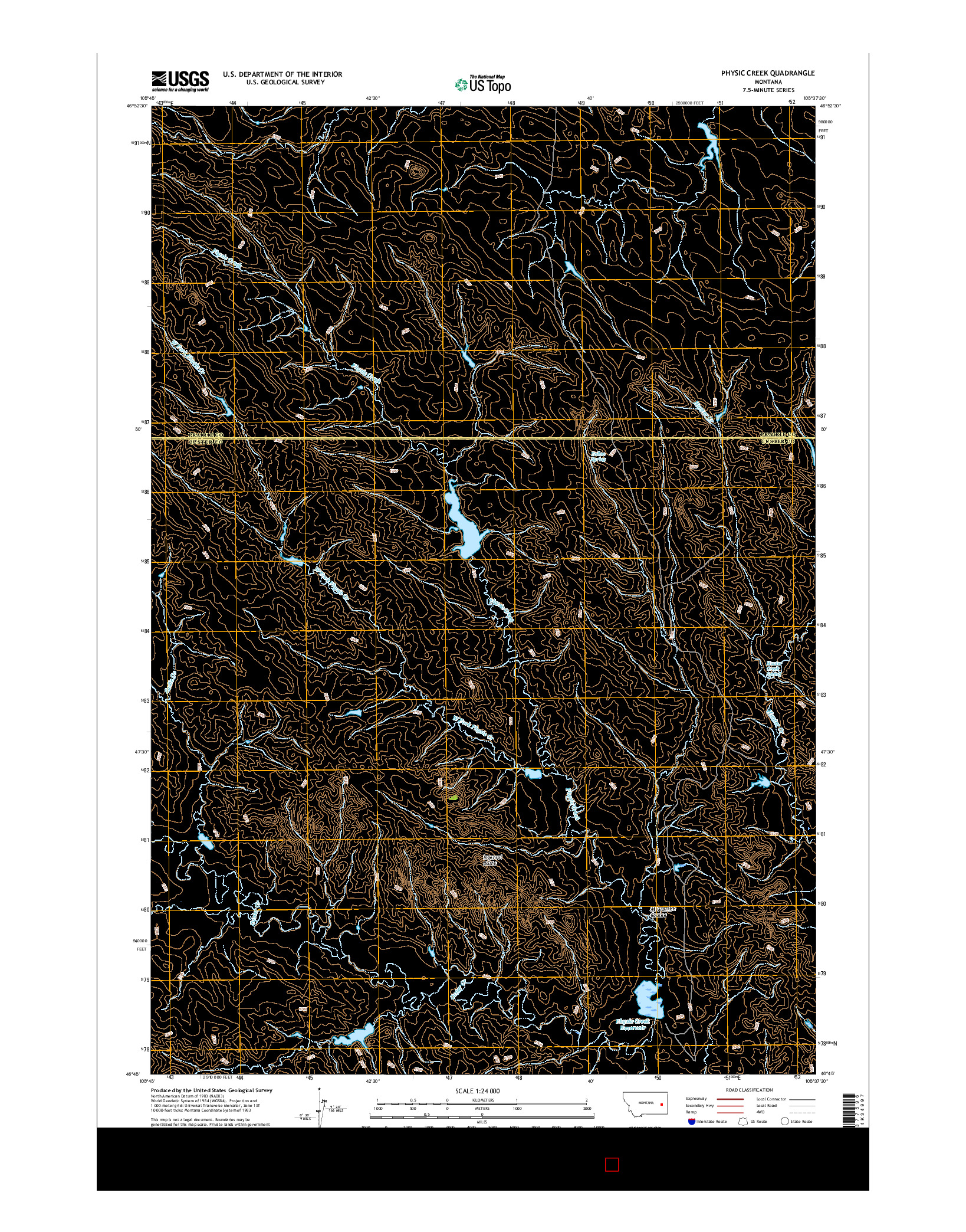 USGS US TOPO 7.5-MINUTE MAP FOR PHYSIC CREEK, MT 2017
