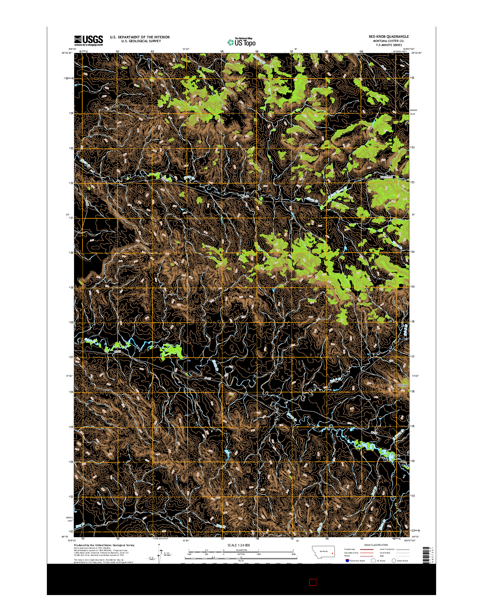 USGS US TOPO 7.5-MINUTE MAP FOR RED KNOB, MT 2017