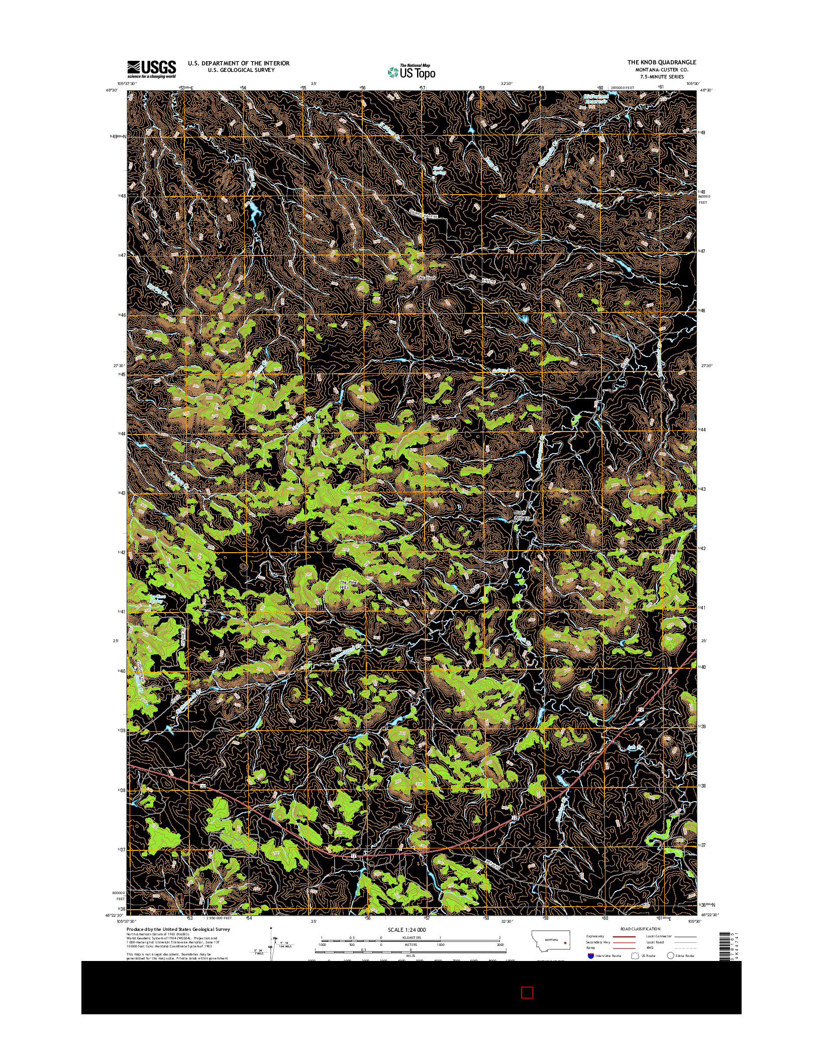 USGS US TOPO 7.5-MINUTE MAP FOR THE KNOB, MT 2017