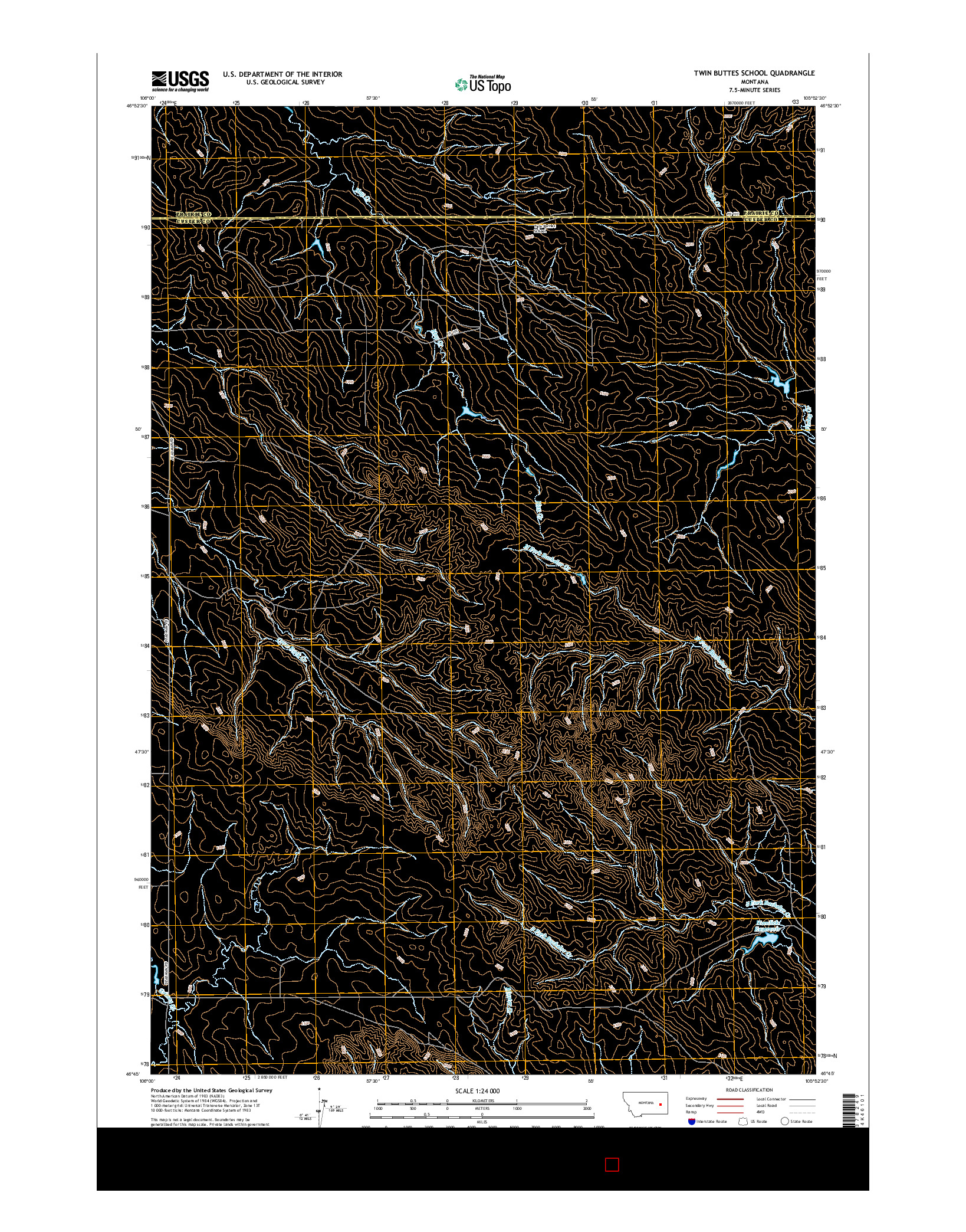 USGS US TOPO 7.5-MINUTE MAP FOR TWIN BUTTES SCHOOL, MT 2017