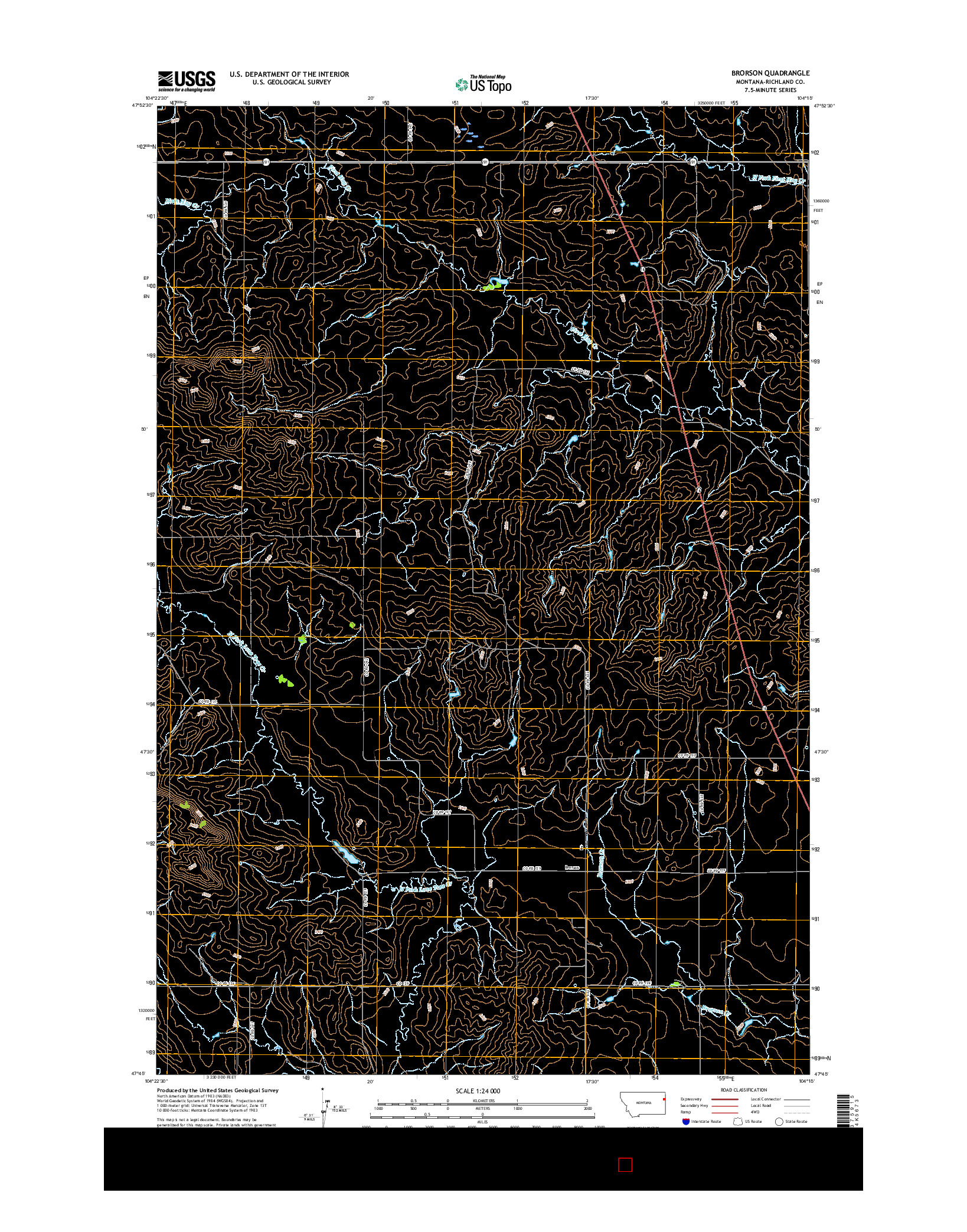 USGS US TOPO 7.5-MINUTE MAP FOR BRORSON, MT 2017