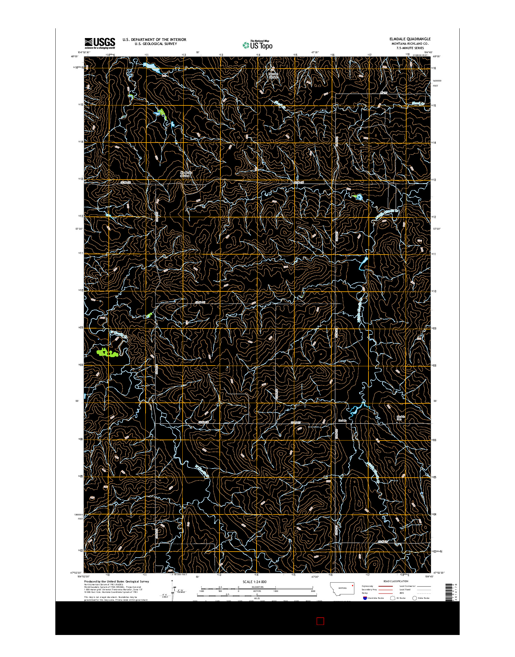 USGS US TOPO 7.5-MINUTE MAP FOR ELMDALE, MT 2017