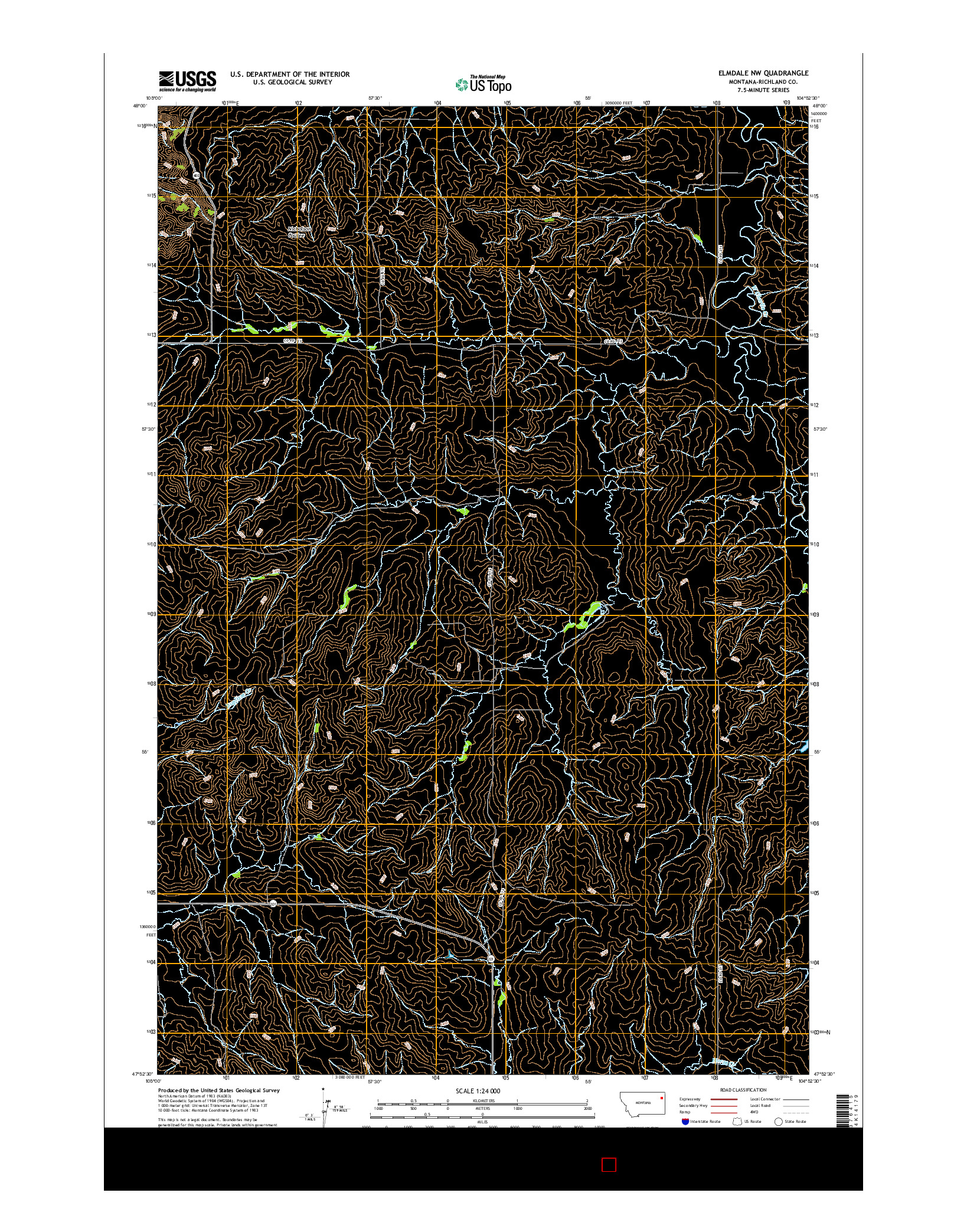 USGS US TOPO 7.5-MINUTE MAP FOR ELMDALE NW, MT 2017