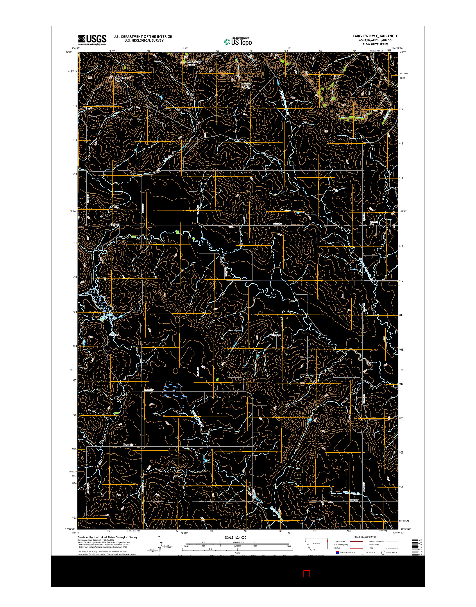 USGS US TOPO 7.5-MINUTE MAP FOR FAIRVIEW NW, MT 2017