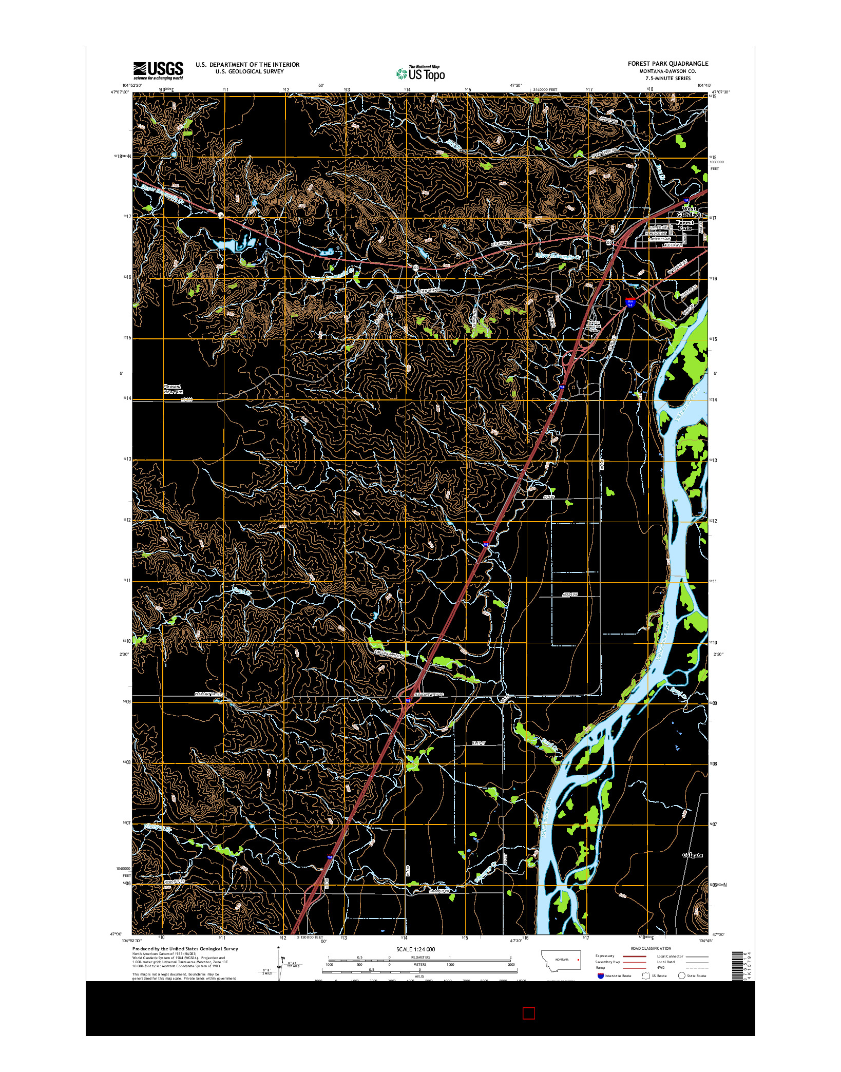 USGS US TOPO 7.5-MINUTE MAP FOR FOREST PARK, MT 2017