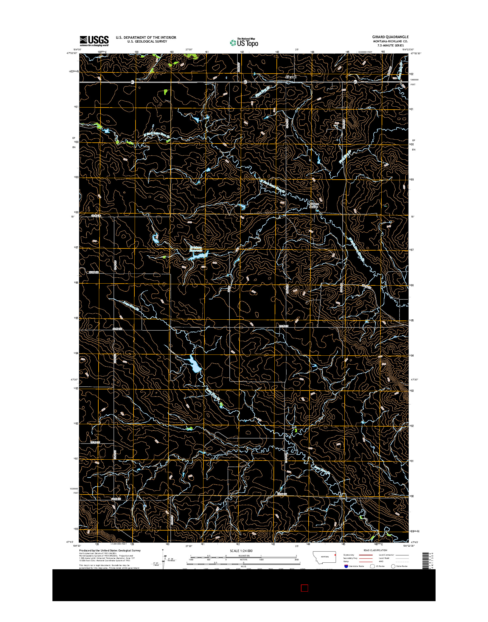 USGS US TOPO 7.5-MINUTE MAP FOR GIRARD, MT 2017