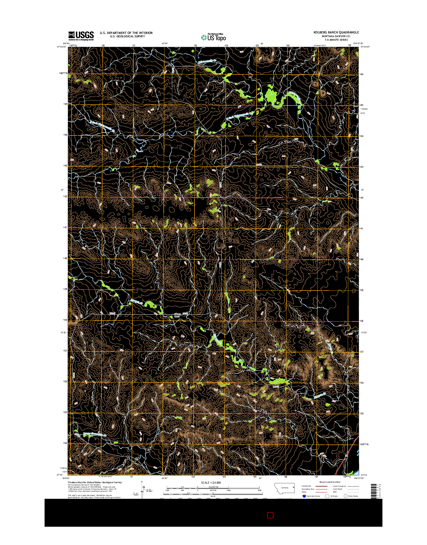 USGS US TOPO 7.5-MINUTE MAP FOR KOLBERG RANCH, MT 2017