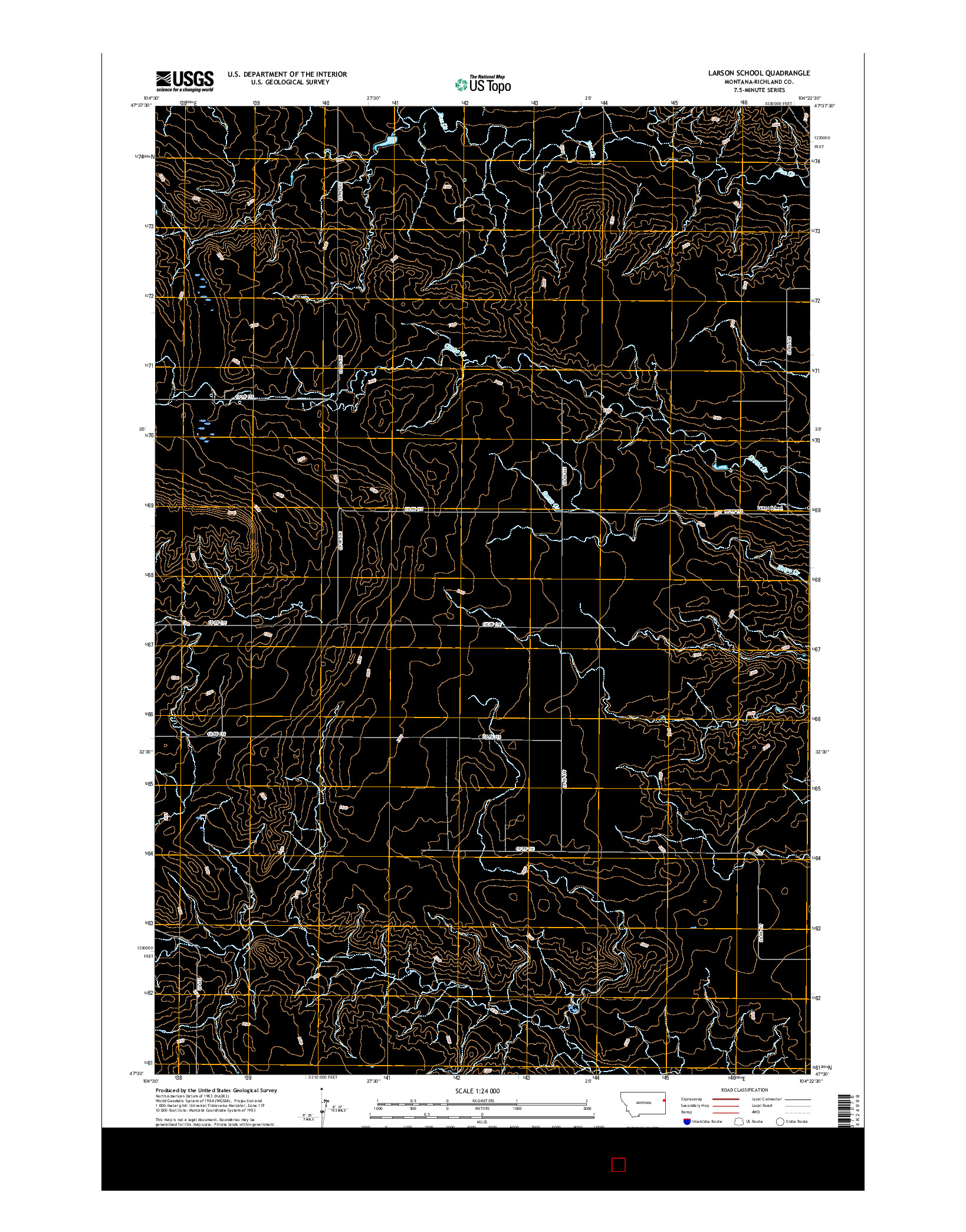 USGS US TOPO 7.5-MINUTE MAP FOR LARSON SCHOOL, MT 2017