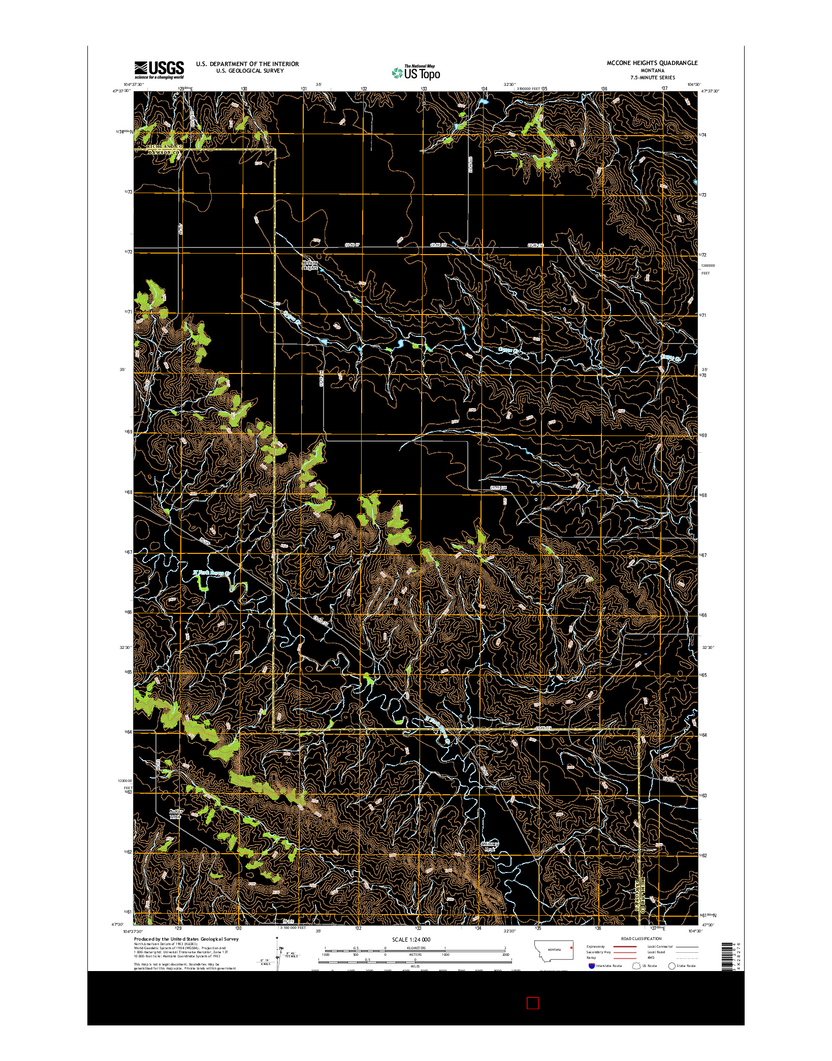 USGS US TOPO 7.5-MINUTE MAP FOR MCCONE HEIGHTS, MT 2017