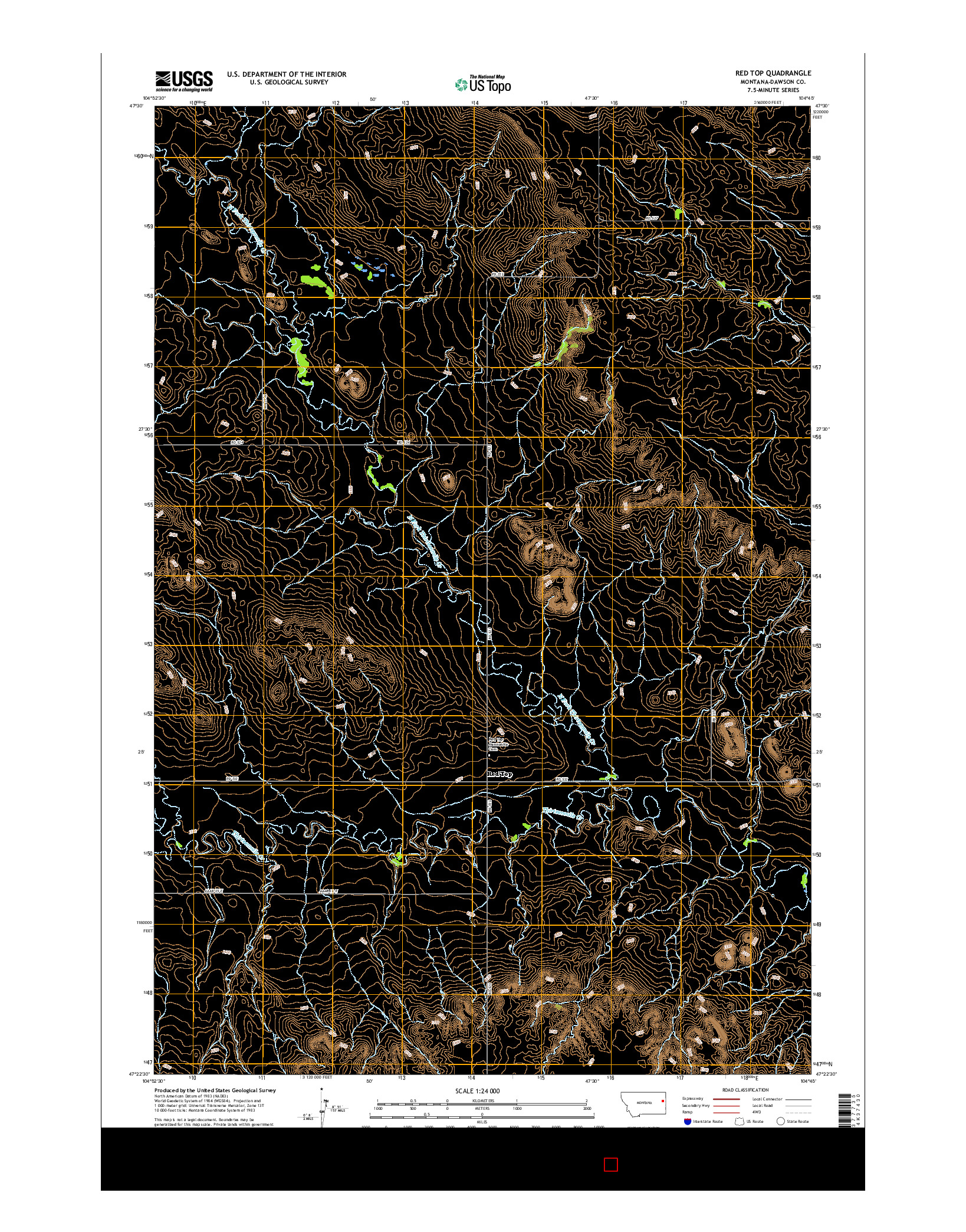 USGS US TOPO 7.5-MINUTE MAP FOR RED TOP, MT 2017
