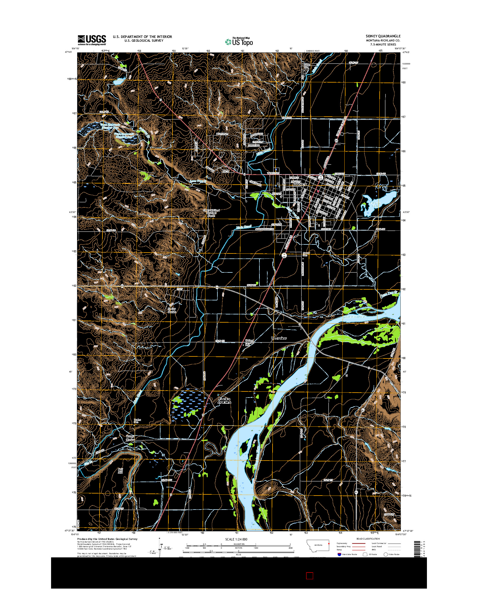 USGS US TOPO 7.5-MINUTE MAP FOR SIDNEY, MT 2017