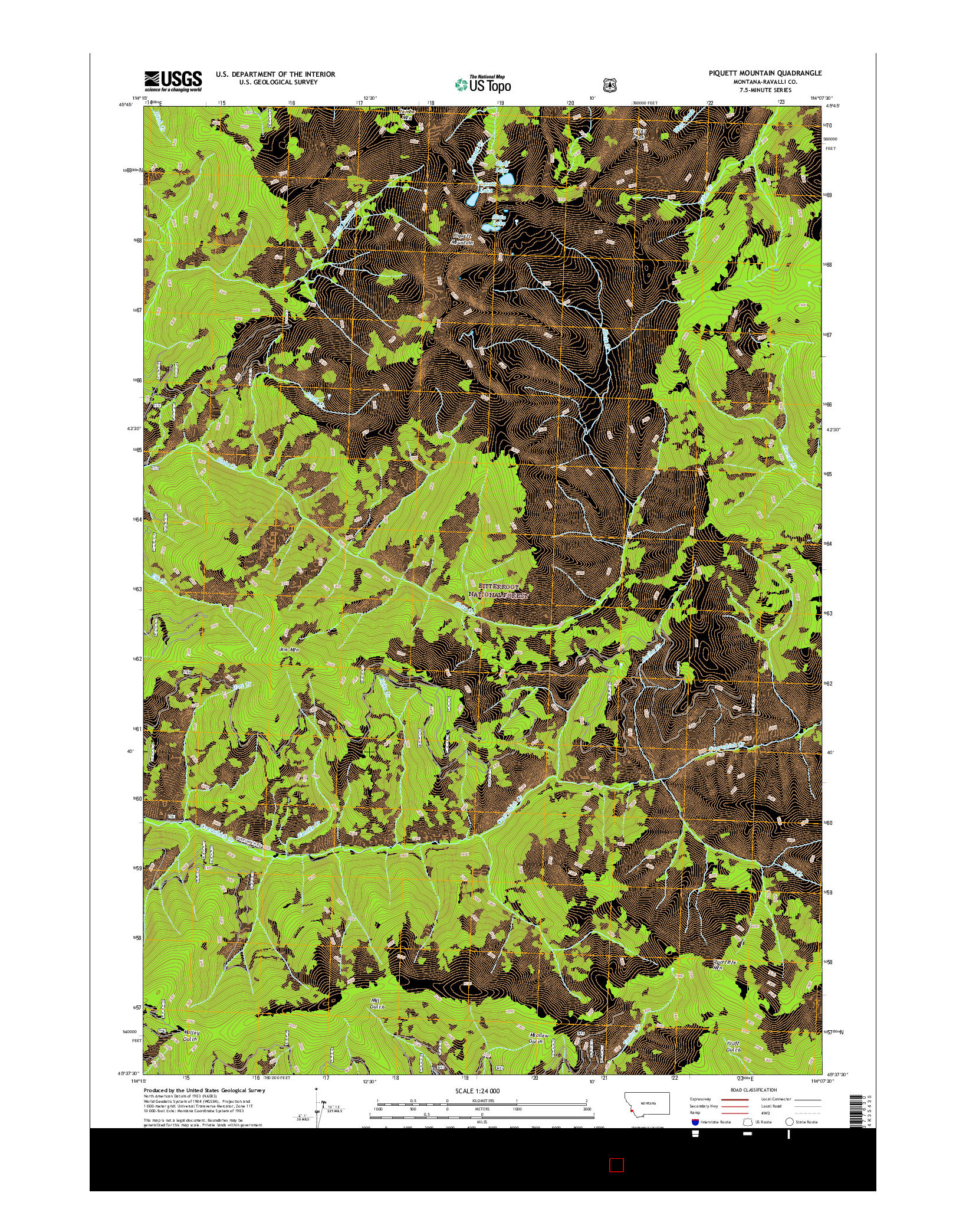USGS US TOPO 7.5-MINUTE MAP FOR PIQUETT MOUNTAIN, MT 2017