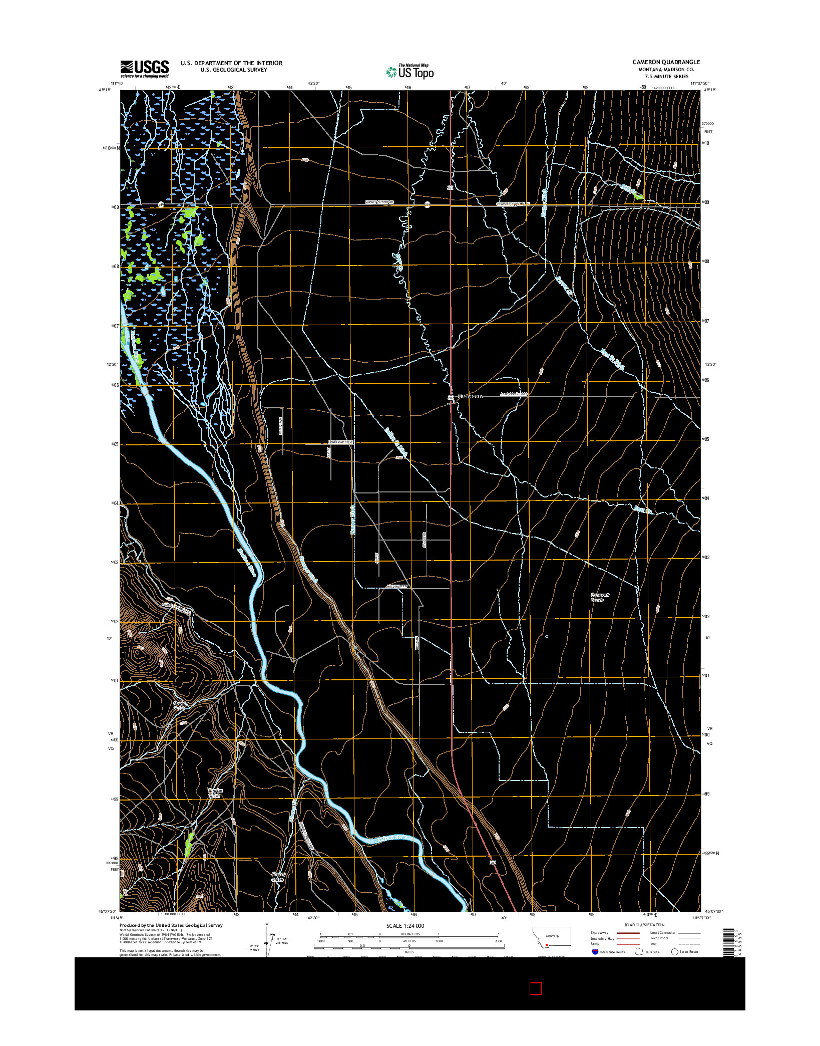 USGS US TOPO 7.5-MINUTE MAP FOR CAMERON, MT 2017