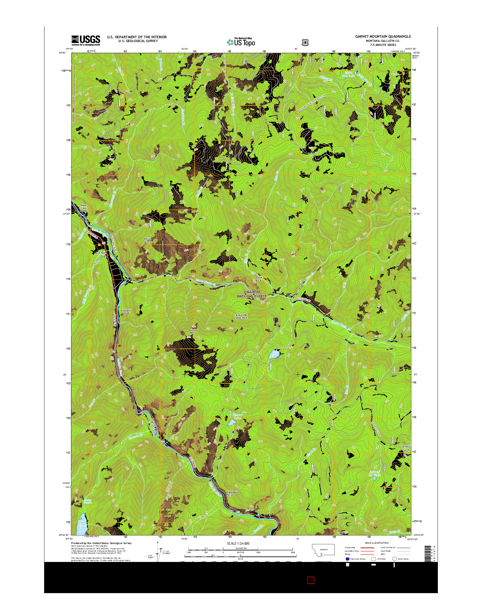 USGS US TOPO 7.5-MINUTE MAP FOR GARNET MOUNTAIN, MT 2017