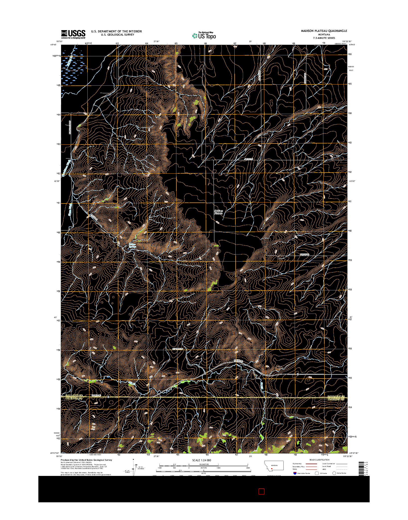 USGS US TOPO 7.5-MINUTE MAP FOR MADISON PLATEAU, MT 2017