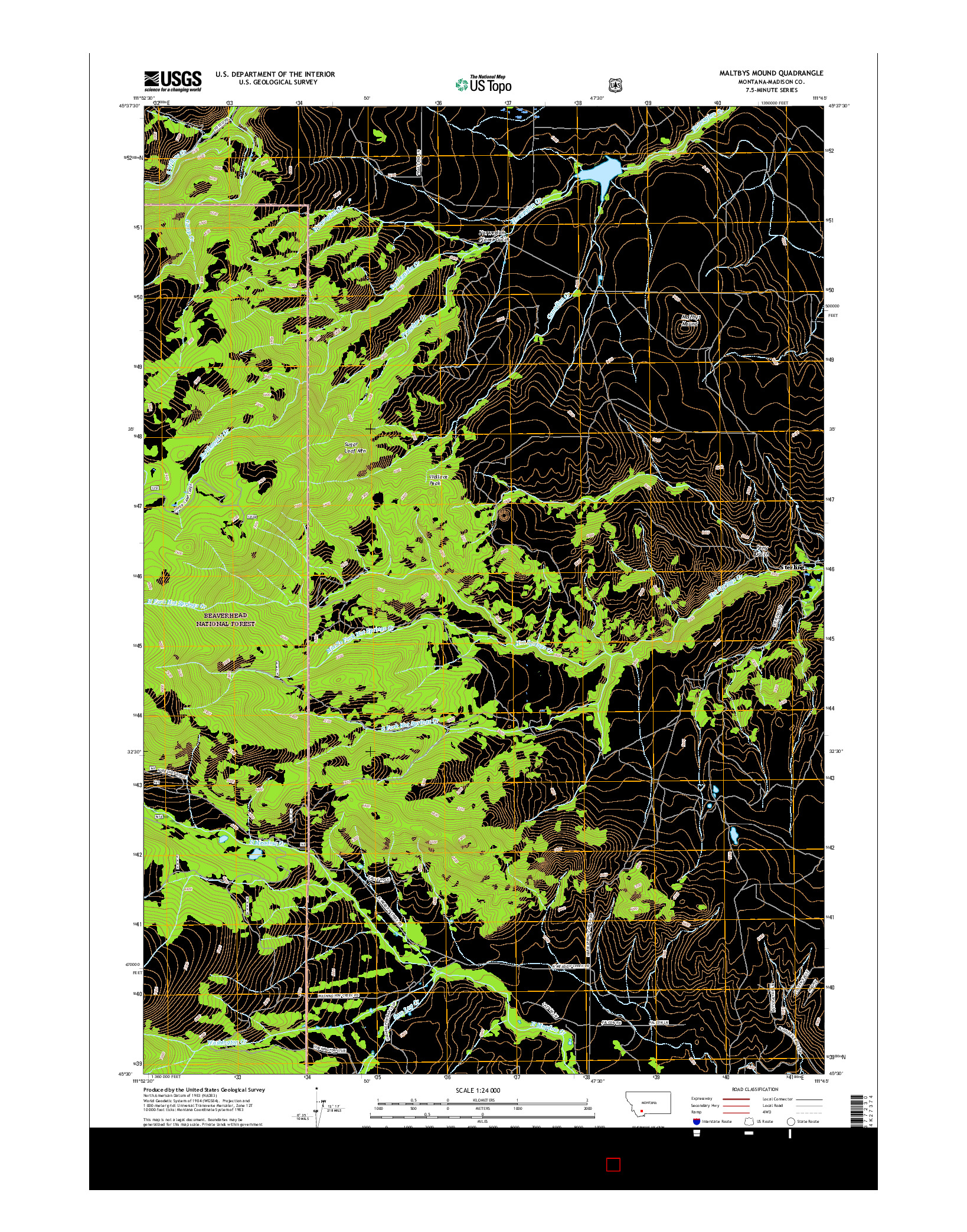 USGS US TOPO 7.5-MINUTE MAP FOR MALTBYS MOUND, MT 2017