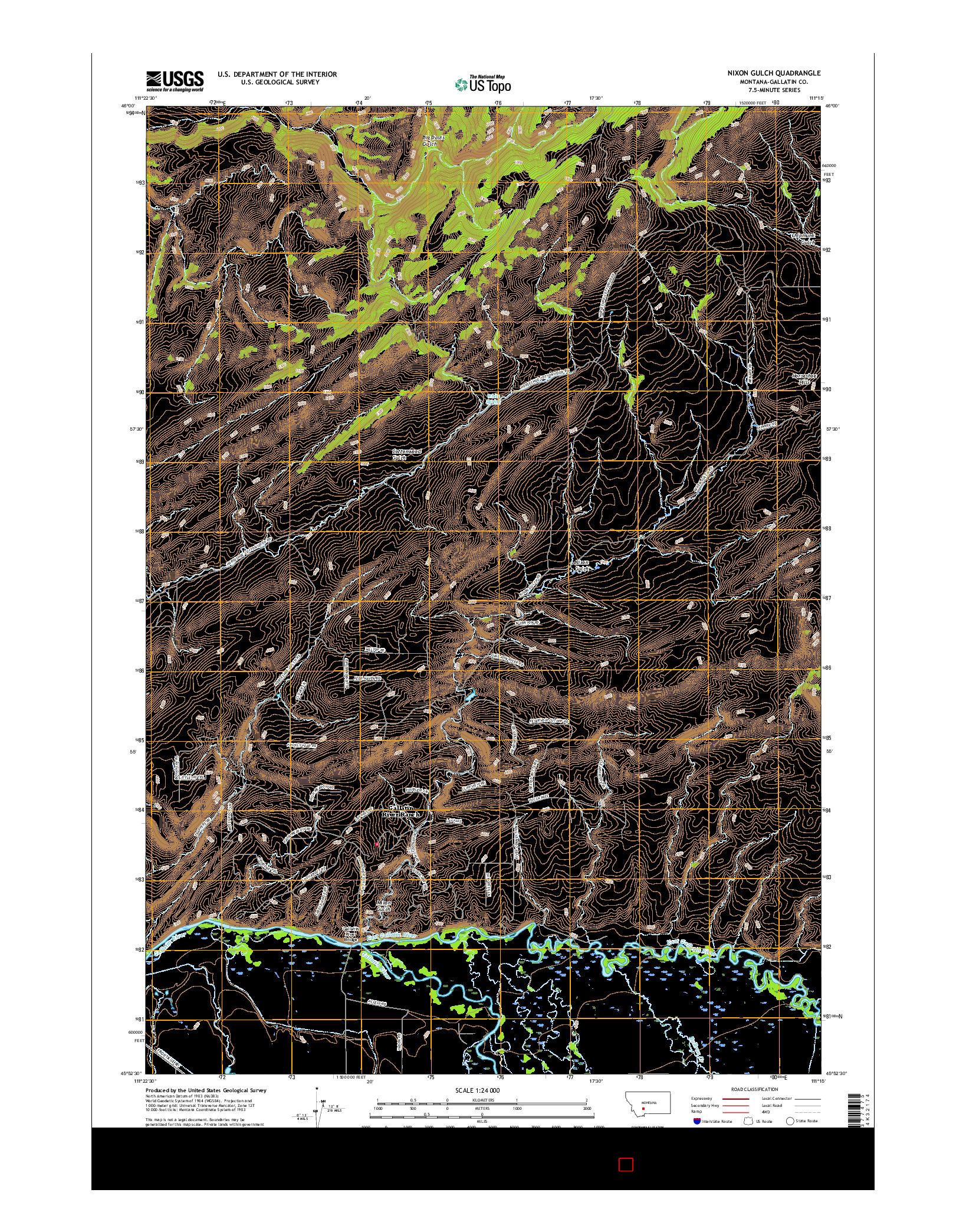 USGS US TOPO 7.5-MINUTE MAP FOR NIXON GULCH, MT 2017