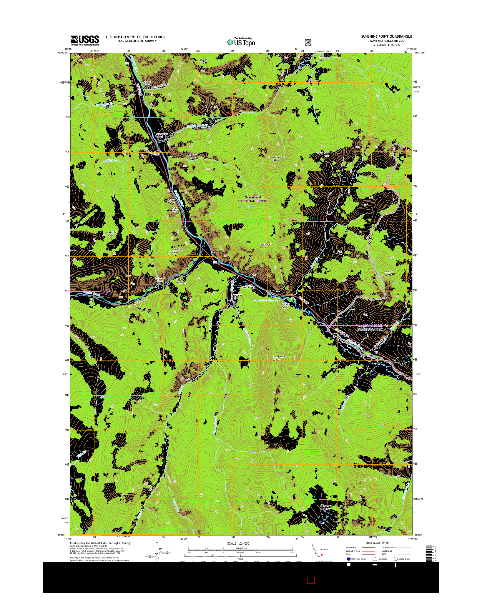 USGS US TOPO 7.5-MINUTE MAP FOR SUNSHINE POINT, MT 2017