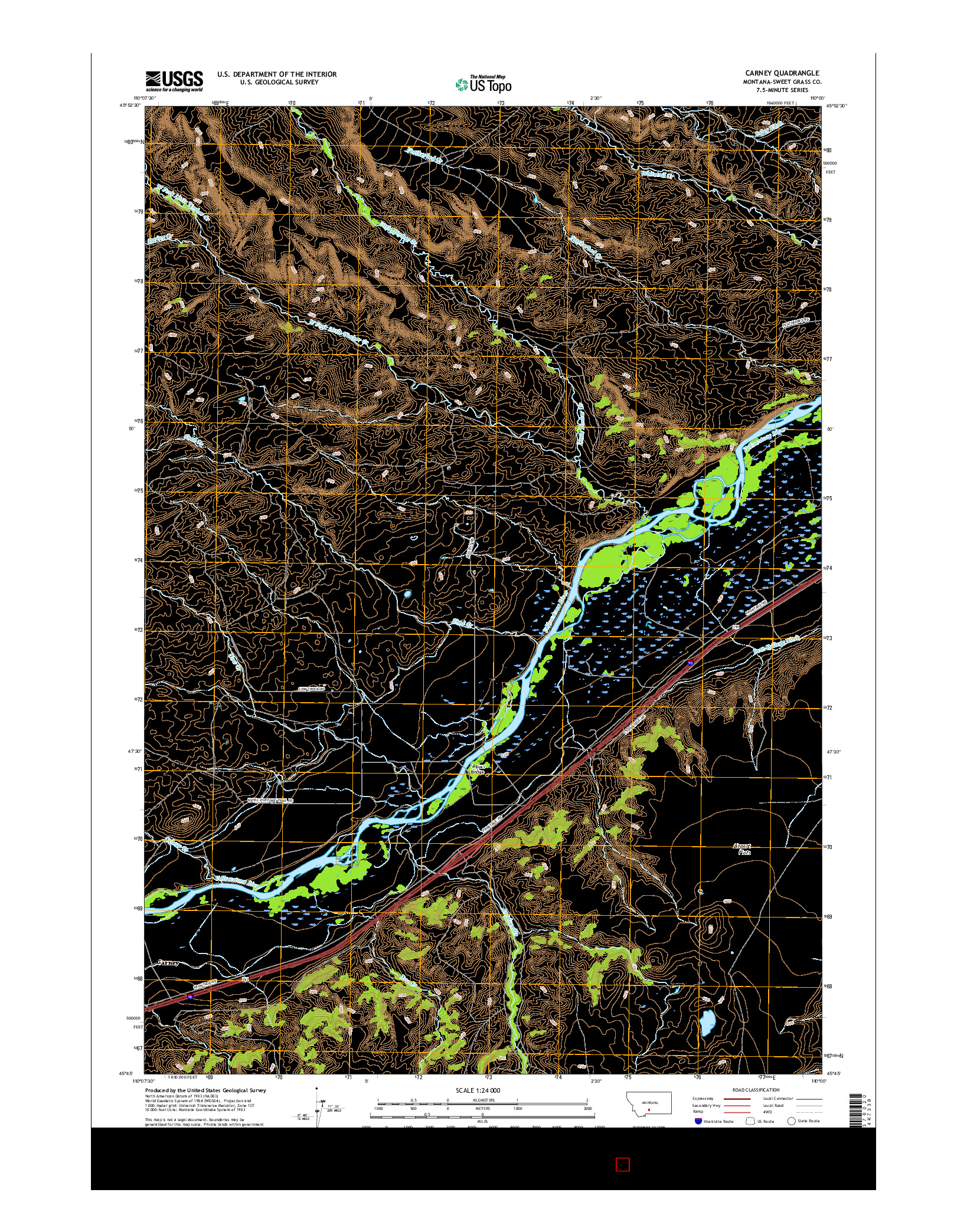 USGS US TOPO 7.5-MINUTE MAP FOR CARNEY, MT 2017