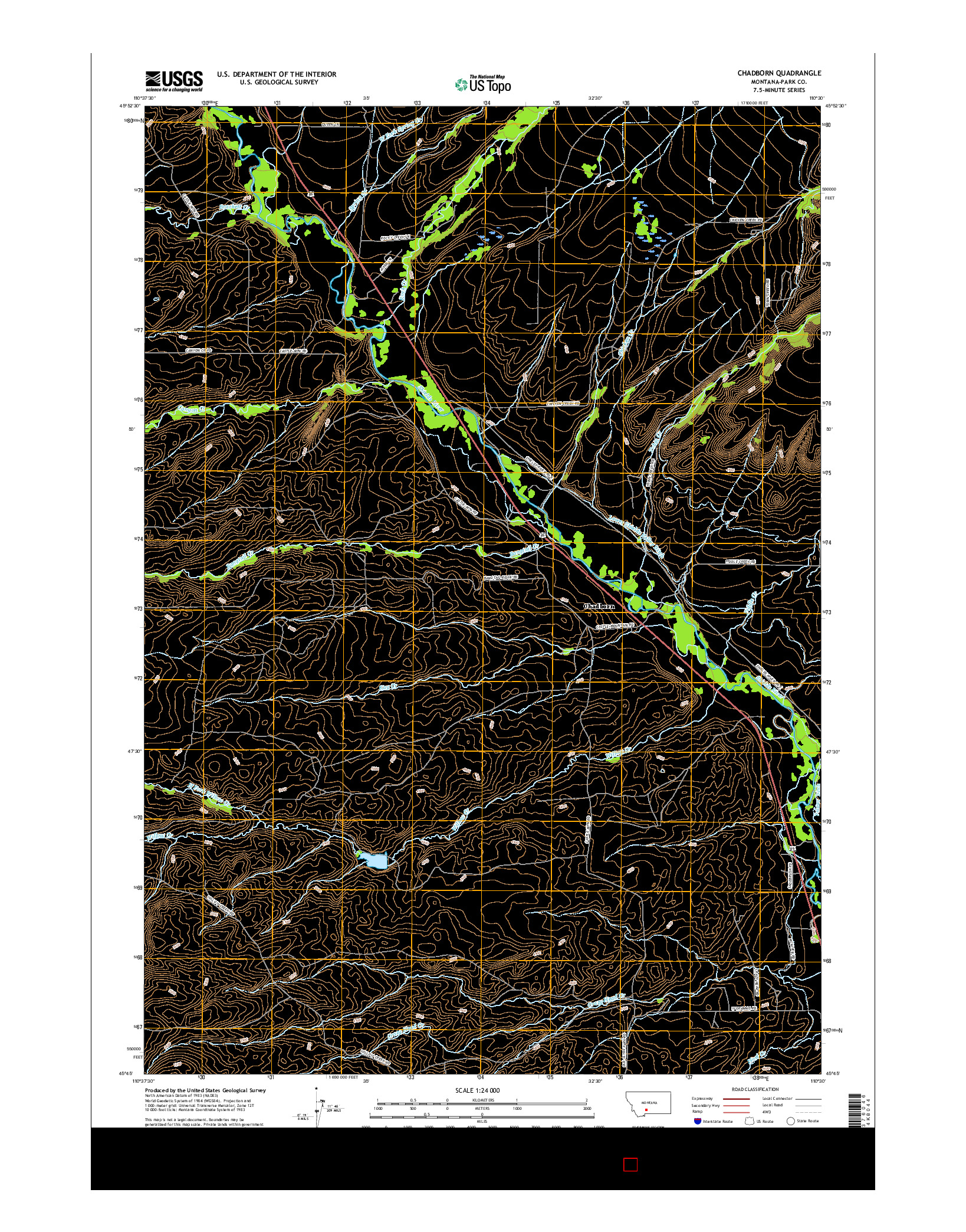 USGS US TOPO 7.5-MINUTE MAP FOR CHADBORN, MT 2017