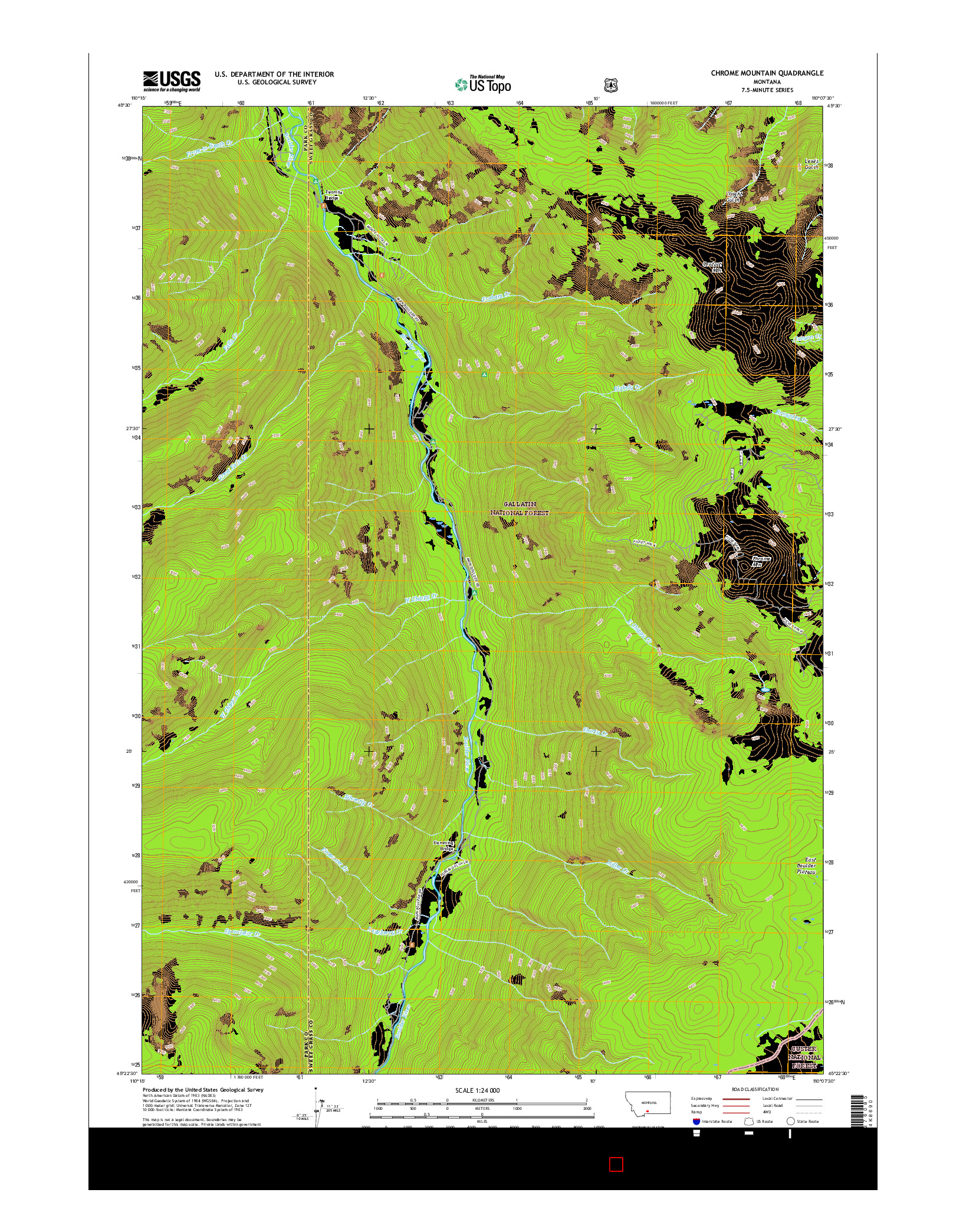 USGS US TOPO 7.5-MINUTE MAP FOR CHROME MOUNTAIN, MT 2017