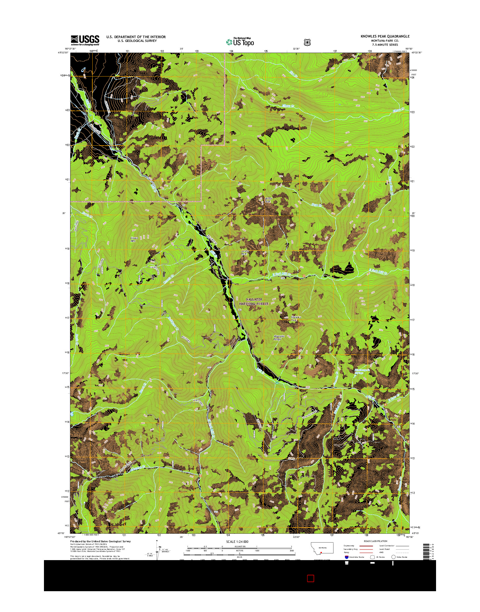 USGS US TOPO 7.5-MINUTE MAP FOR KNOWLES PEAK, MT 2017