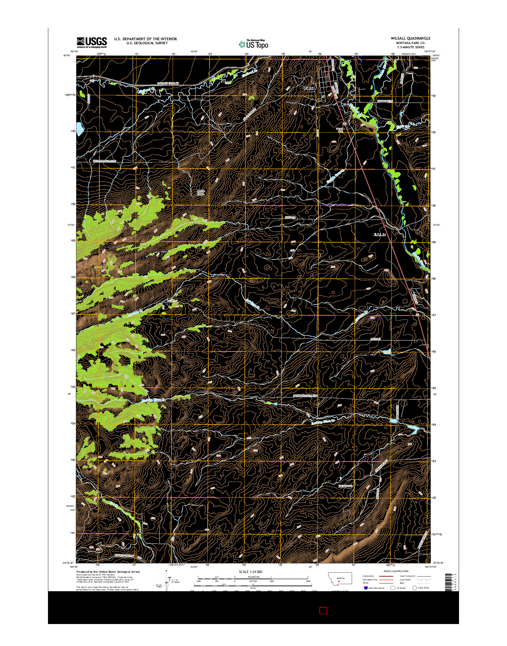 USGS US TOPO 7.5-MINUTE MAP FOR WILSALL, MT 2017