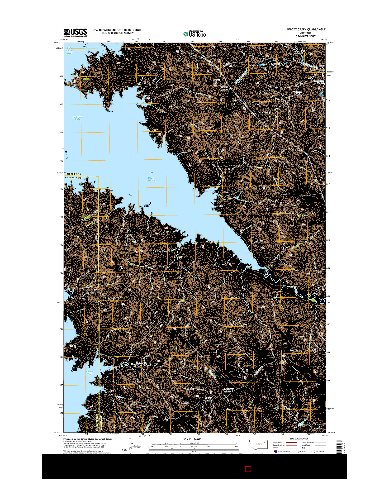 USGS US TOPO 7.5-MINUTE MAP FOR BOBCAT CREEK, MT 2017