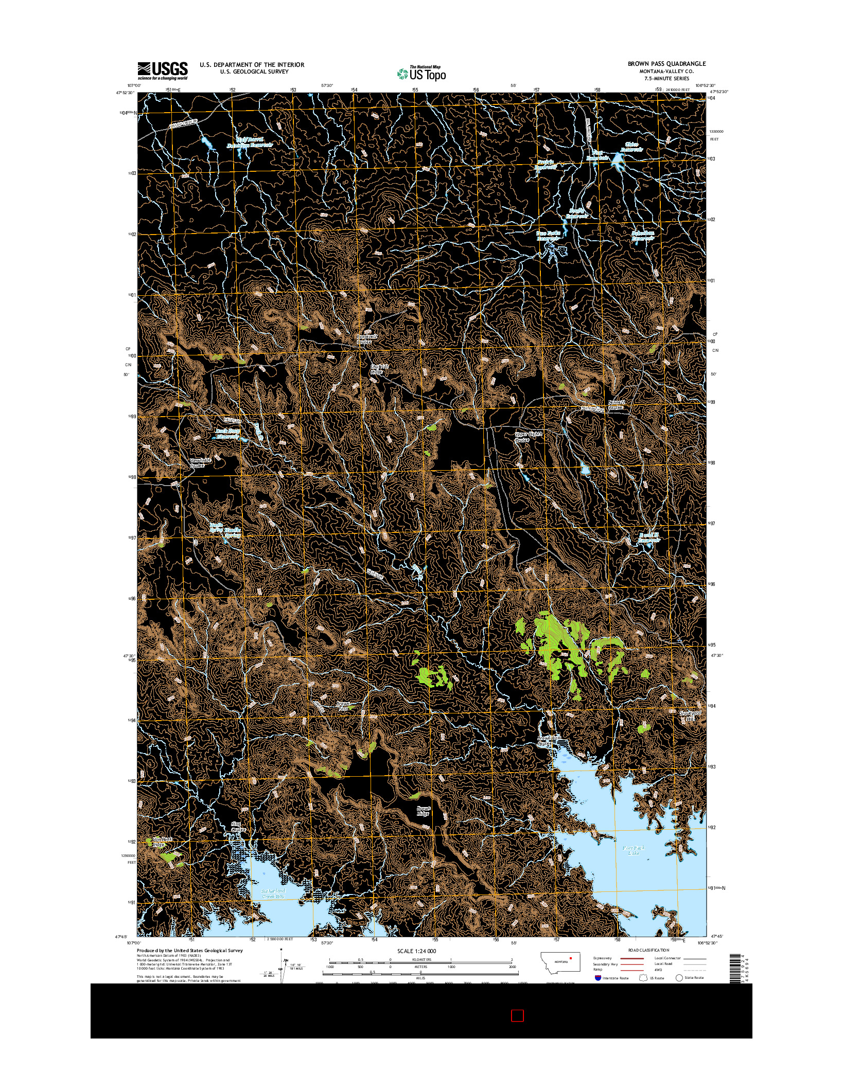 USGS US TOPO 7.5-MINUTE MAP FOR BROWN PASS, MT 2017