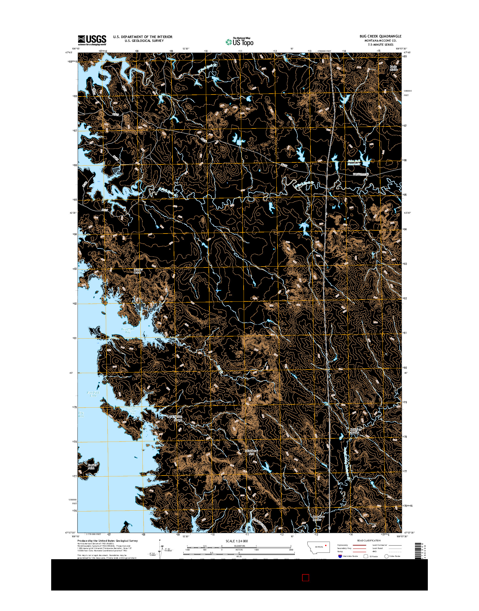 USGS US TOPO 7.5-MINUTE MAP FOR BUG CREEK, MT 2017
