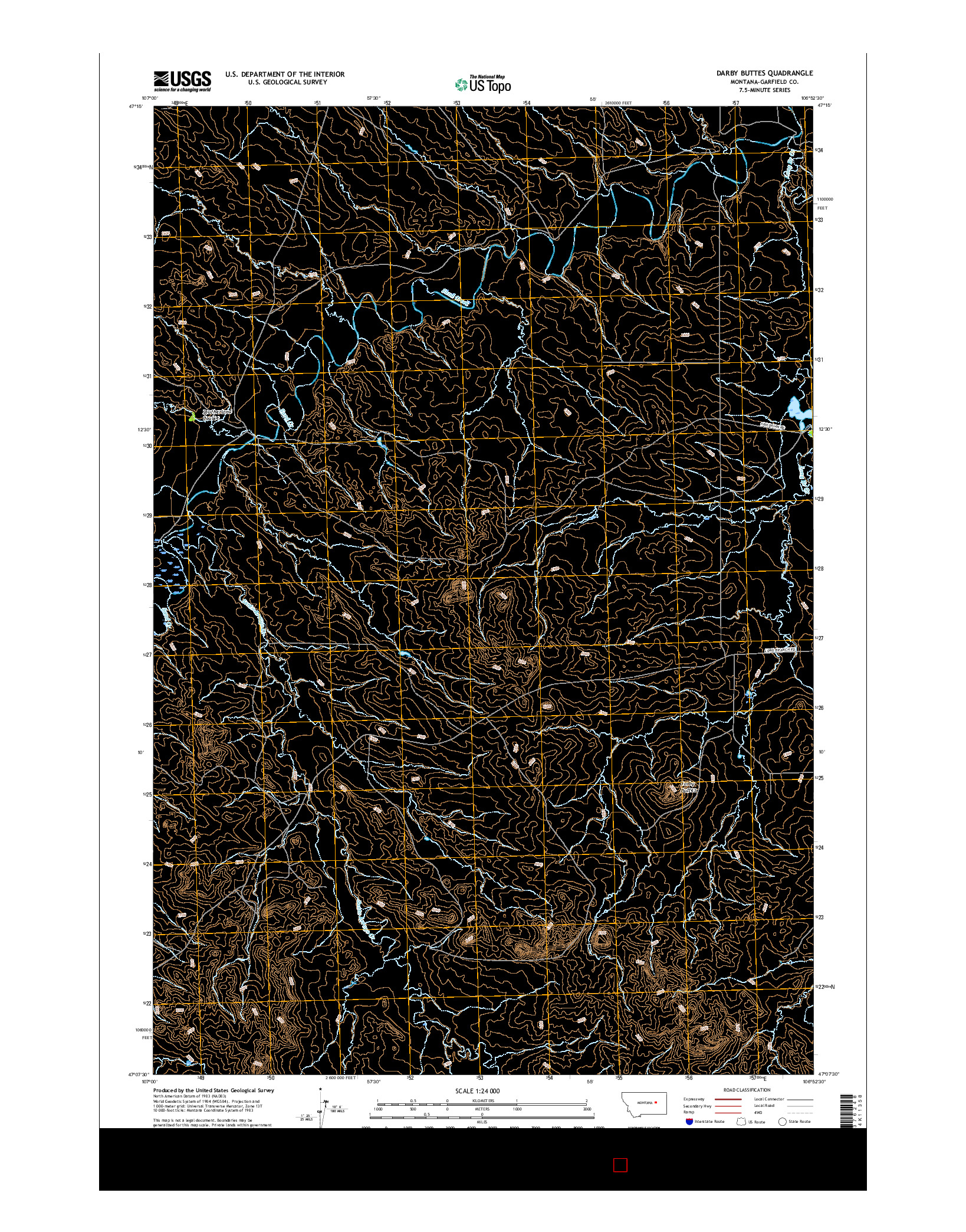 USGS US TOPO 7.5-MINUTE MAP FOR DARBY BUTTES, MT 2017