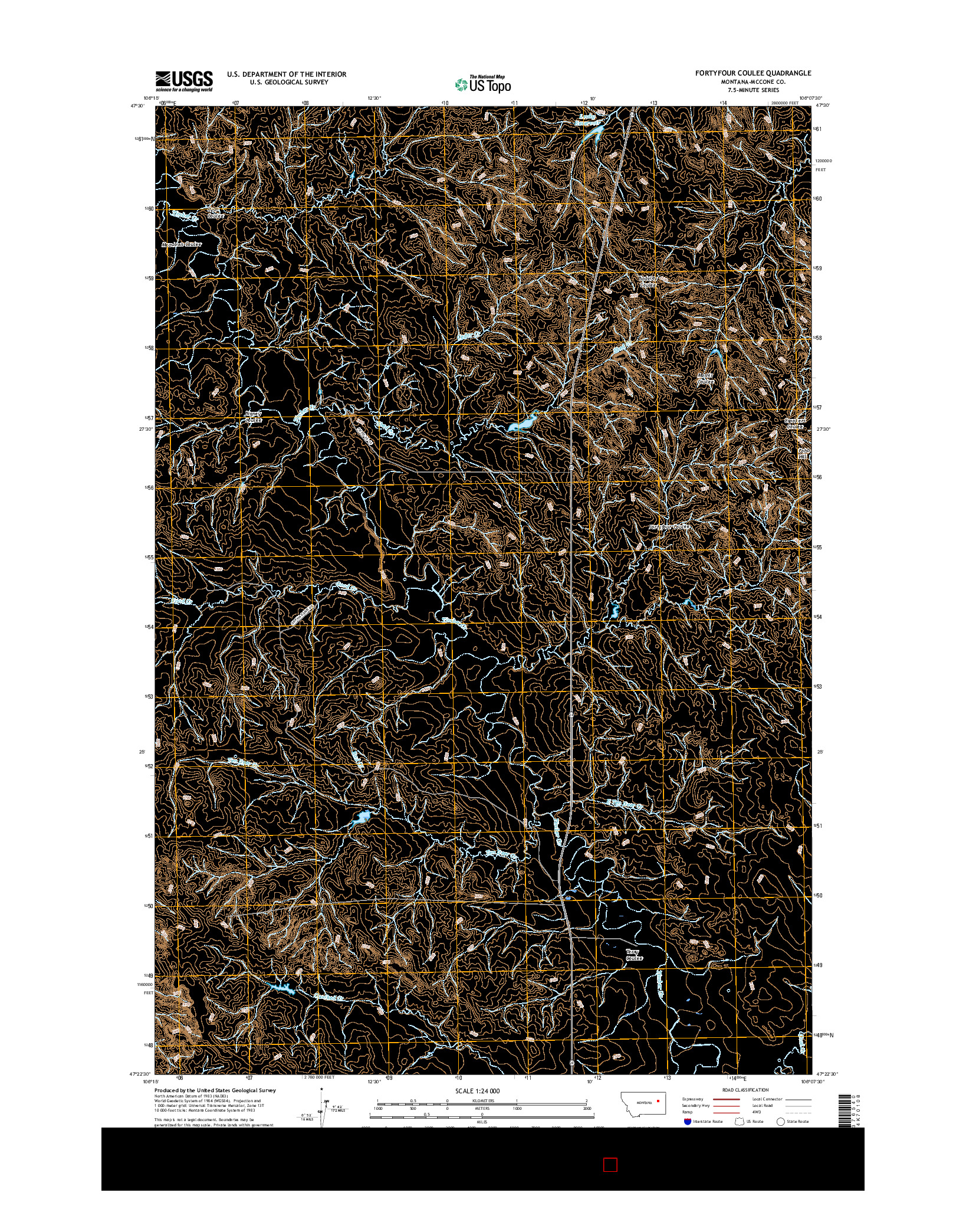 USGS US TOPO 7.5-MINUTE MAP FOR FORTYFOUR COULEE, MT 2017