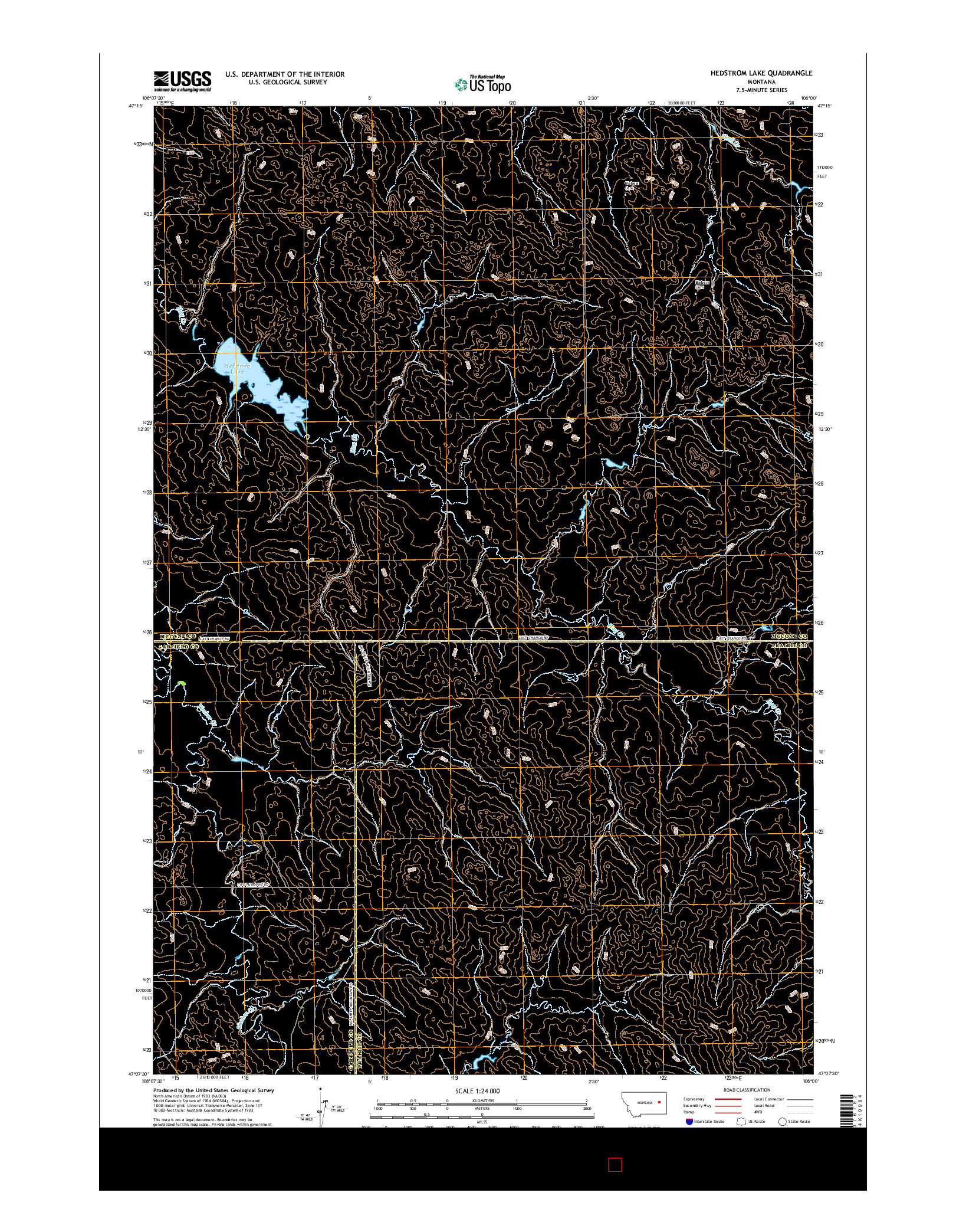 USGS US TOPO 7.5-MINUTE MAP FOR HEDSTROM LAKE, MT 2017