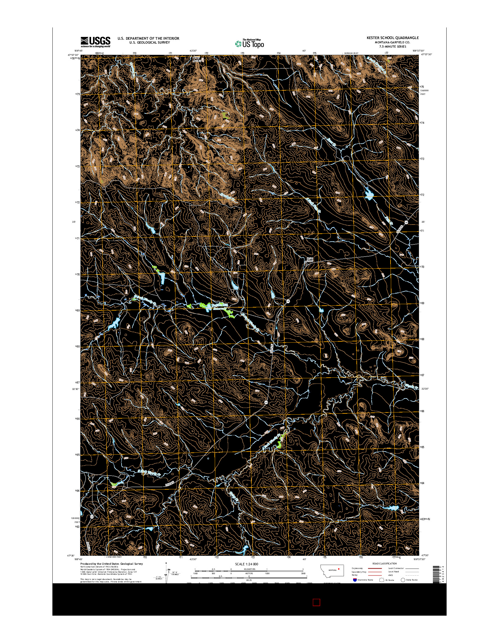 USGS US TOPO 7.5-MINUTE MAP FOR KESTER SCHOOL, MT 2017