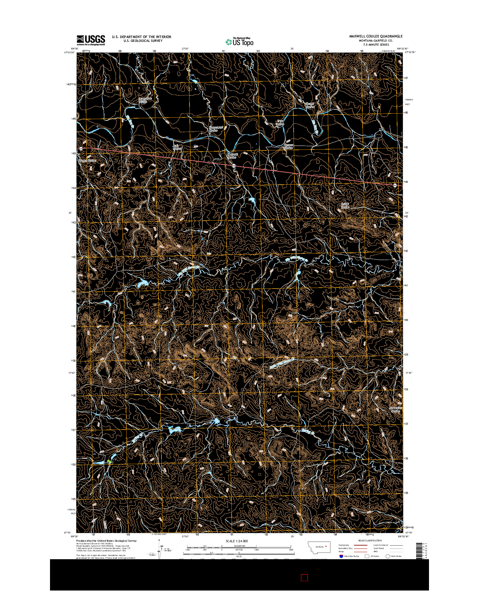 USGS US TOPO 7.5-MINUTE MAP FOR MAXWELL COULEE, MT 2017