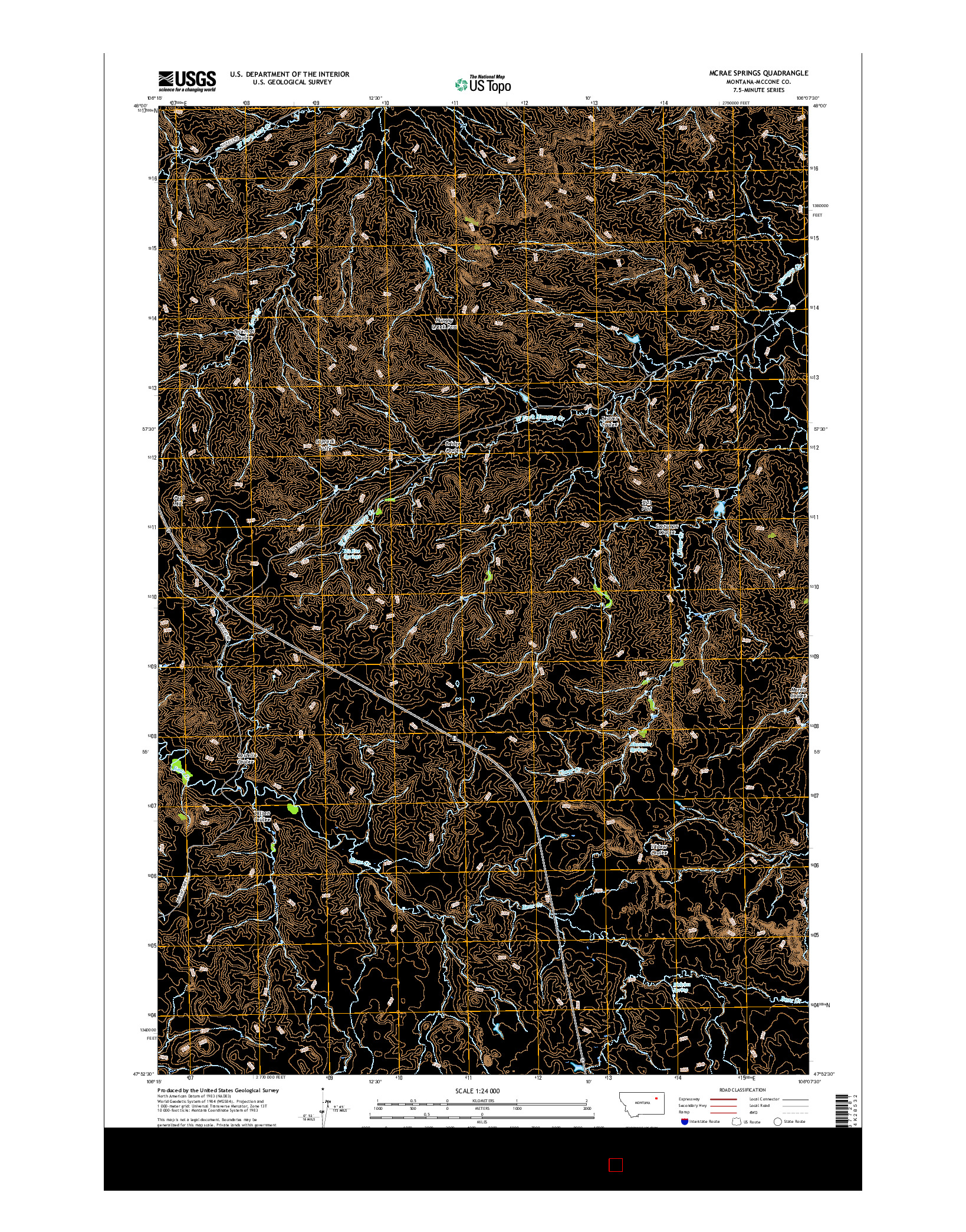 USGS US TOPO 7.5-MINUTE MAP FOR MCRAE SPRINGS, MT 2017