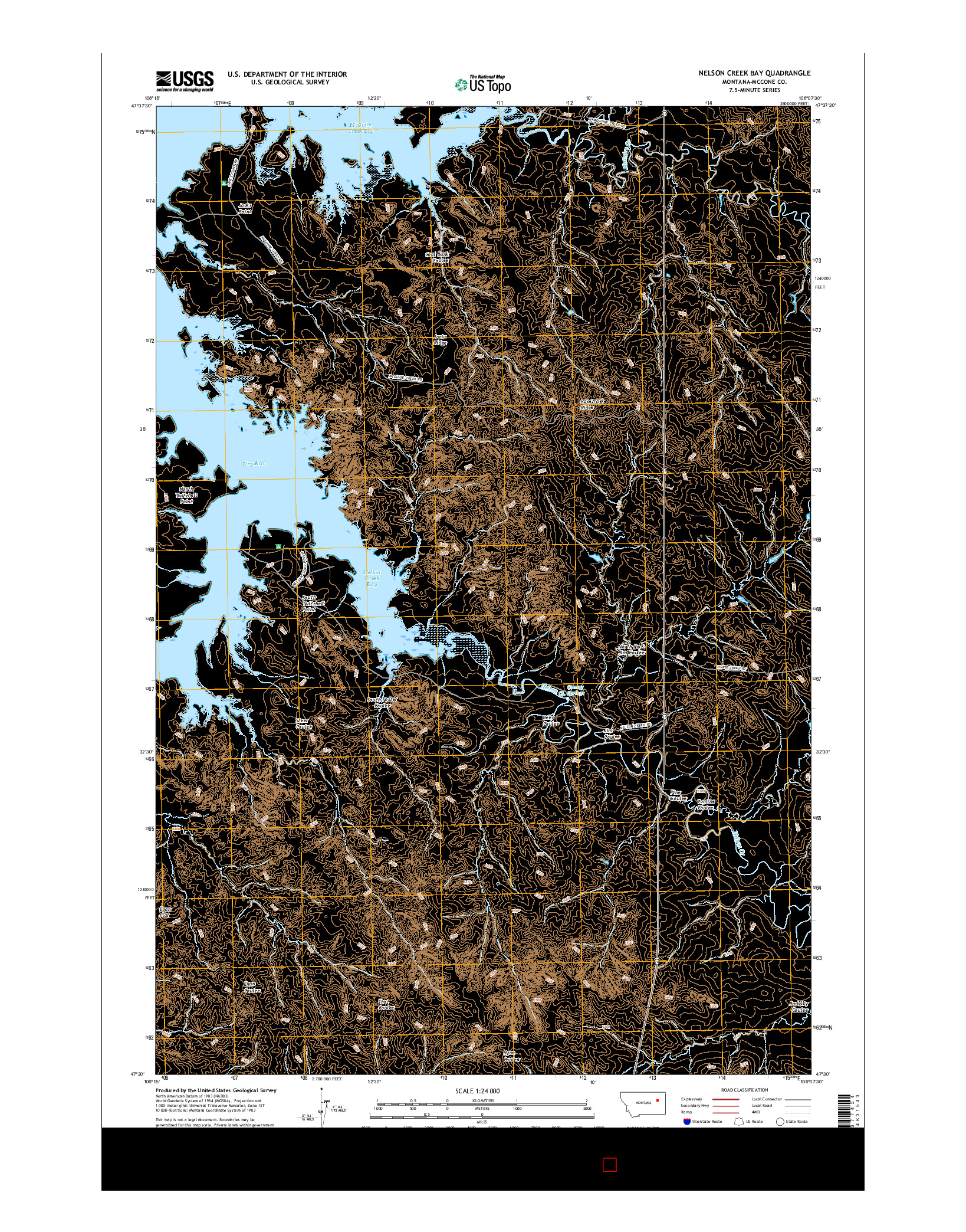 USGS US TOPO 7.5-MINUTE MAP FOR NELSON CREEK BAY, MT 2017