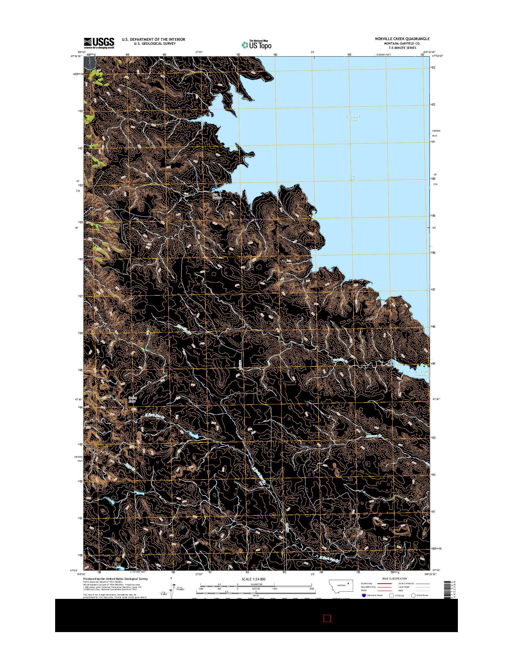 USGS US TOPO 7.5-MINUTE MAP FOR NORVILLE CREEK, MT 2017