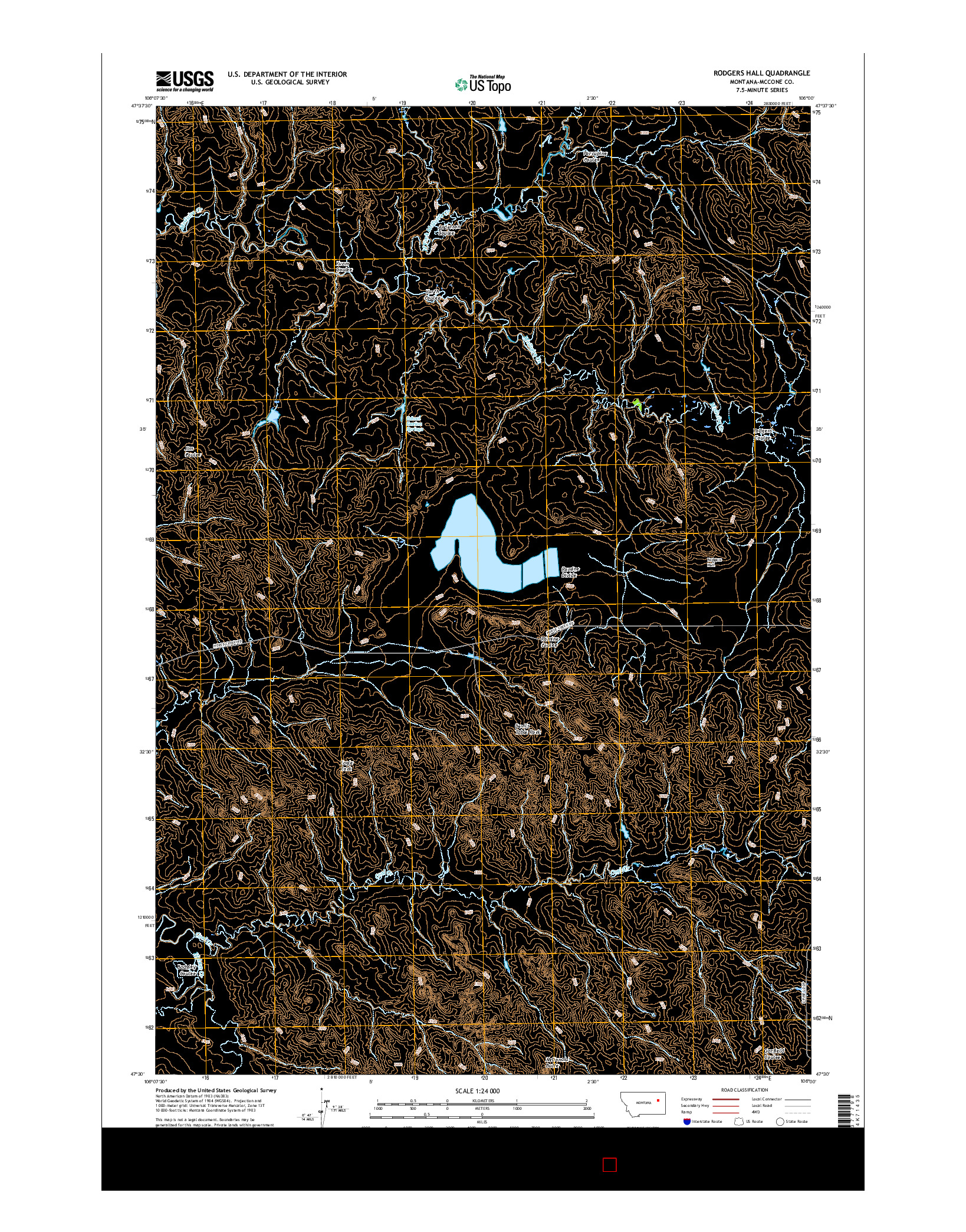 USGS US TOPO 7.5-MINUTE MAP FOR RODGERS HALL, MT 2017