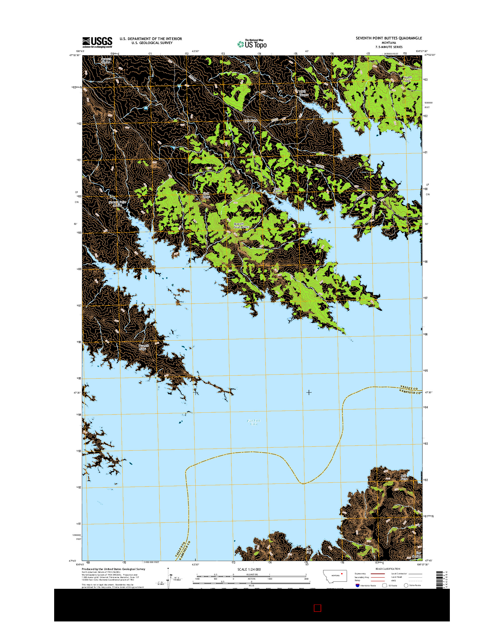 USGS US TOPO 7.5-MINUTE MAP FOR SEVENTH POINT BUTTES, MT 2017