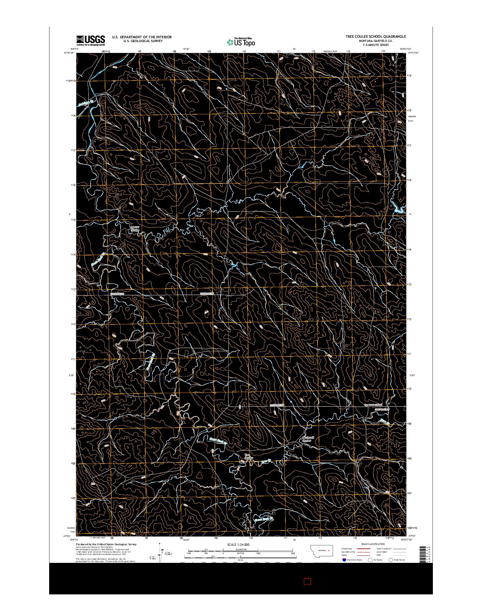 USGS US TOPO 7.5-MINUTE MAP FOR TREE COULEE SCHOOL, MT 2017