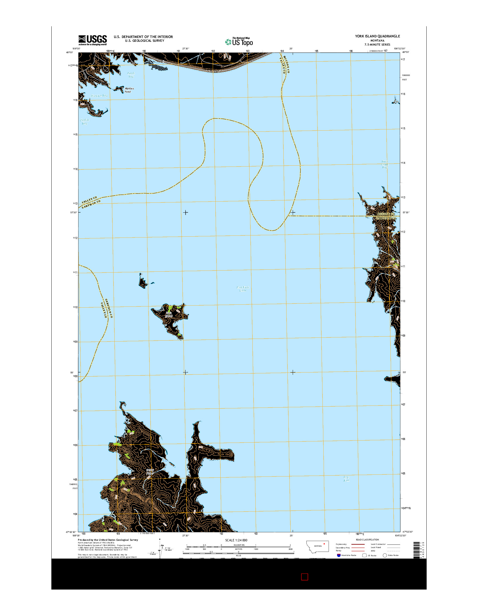 USGS US TOPO 7.5-MINUTE MAP FOR YORK ISLAND, MT 2017