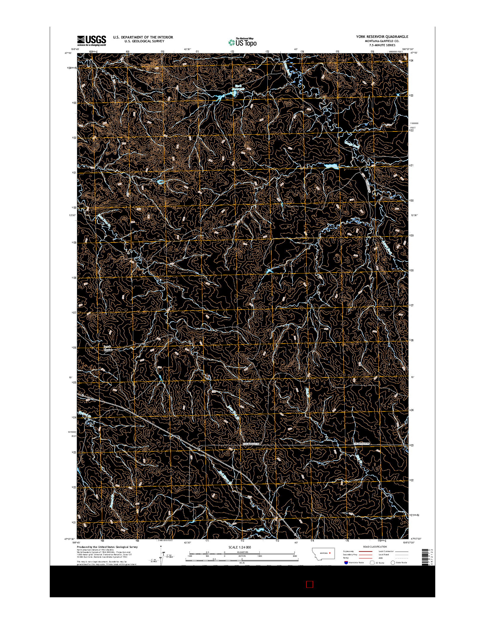 USGS US TOPO 7.5-MINUTE MAP FOR YORK RESERVOIR, MT 2017