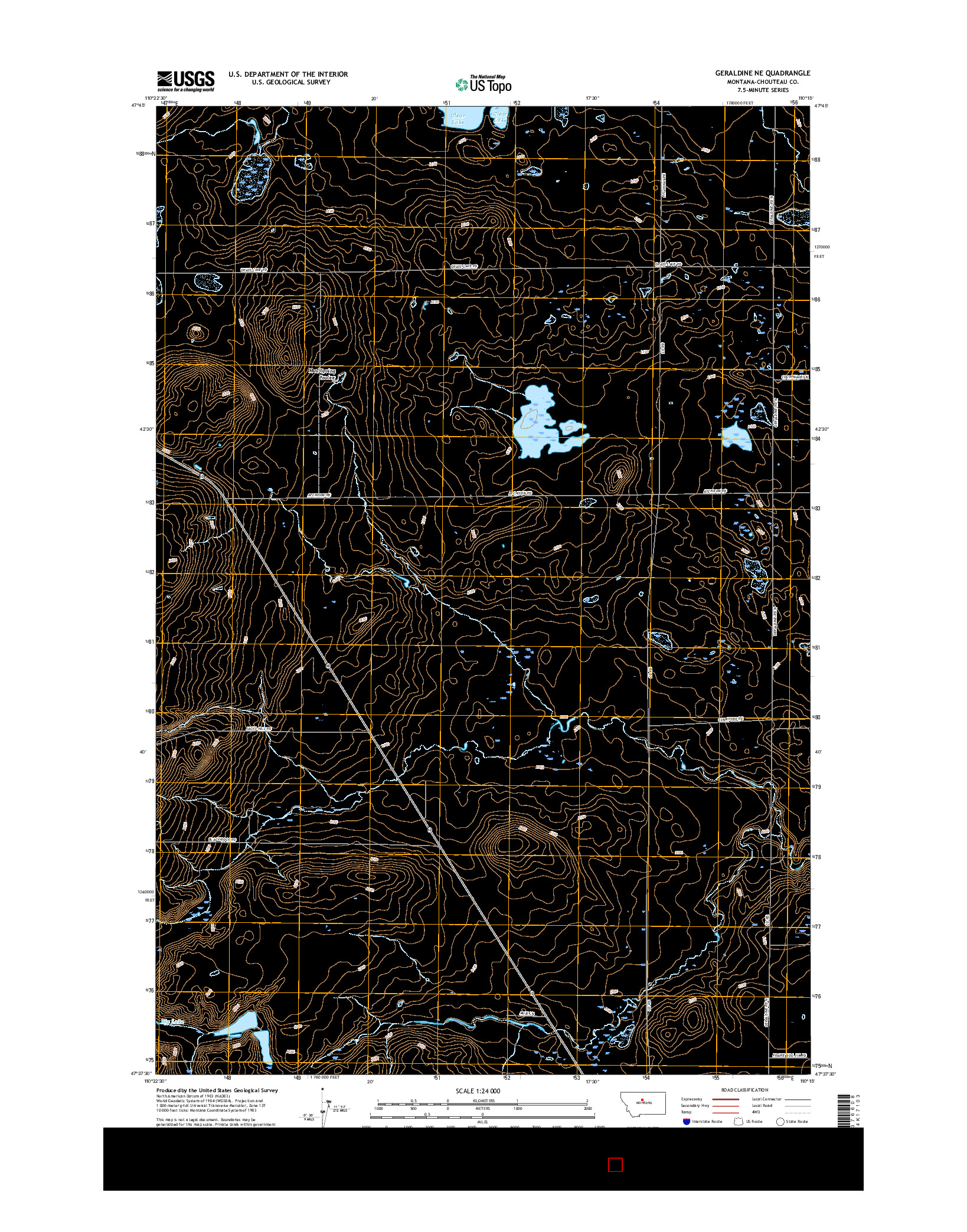 USGS US TOPO 7.5-MINUTE MAP FOR GERALDINE NE, MT 2017