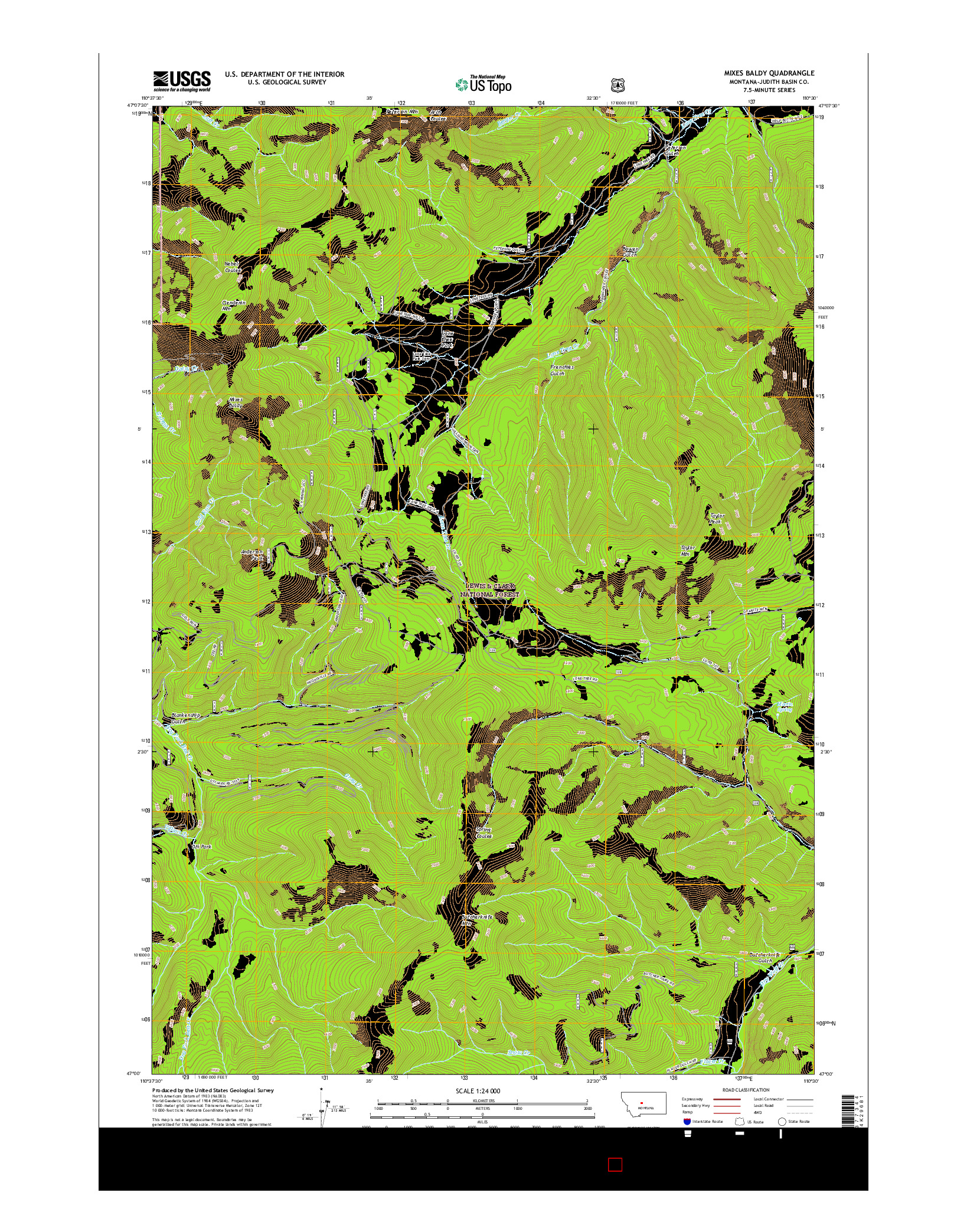 USGS US TOPO 7.5-MINUTE MAP FOR MIXES BALDY, MT 2017