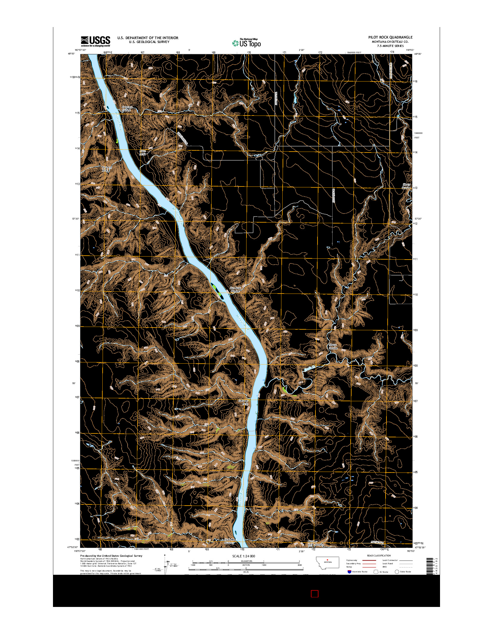 USGS US TOPO 7.5-MINUTE MAP FOR PILOT ROCK, MT 2017