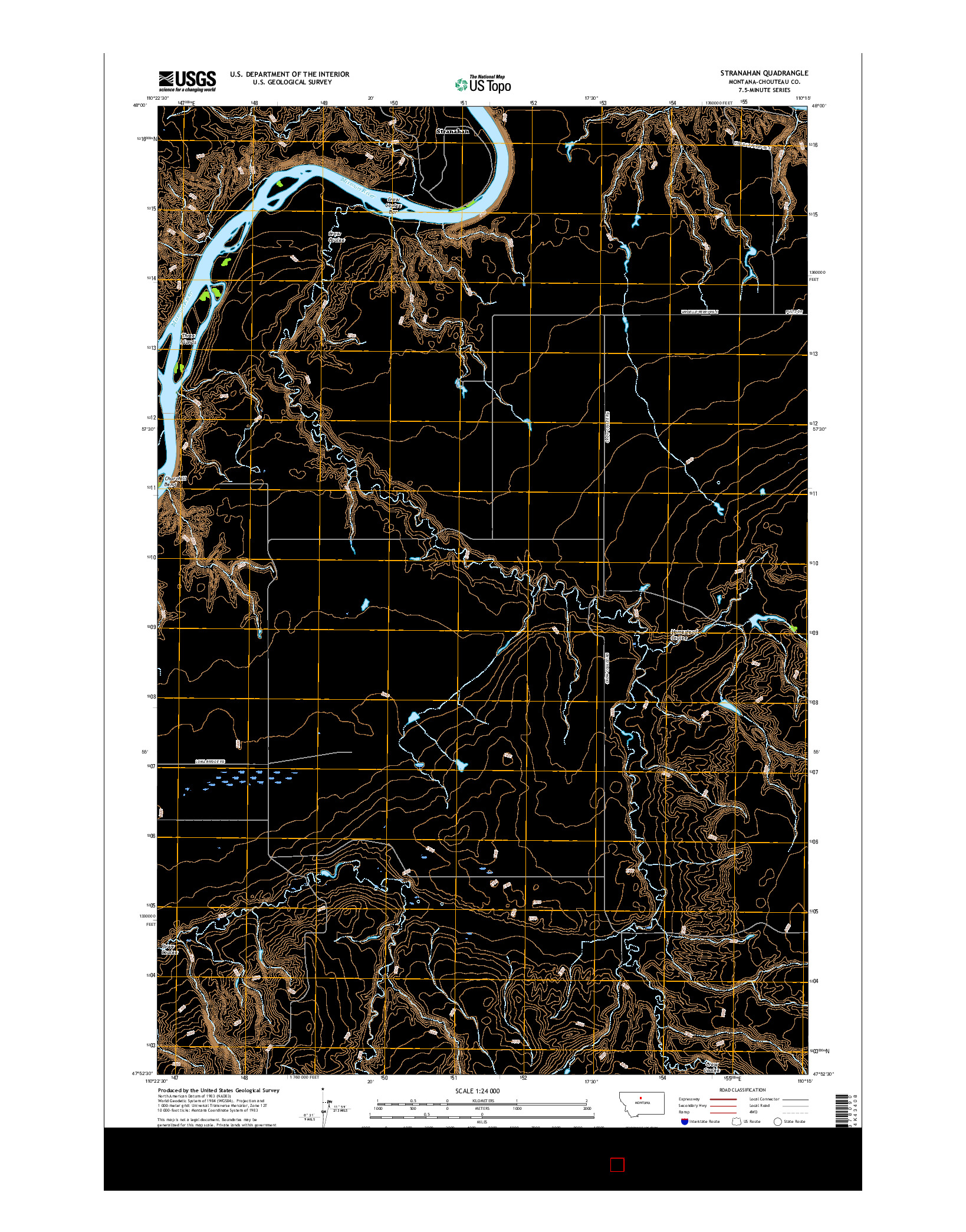 USGS US TOPO 7.5-MINUTE MAP FOR STRANAHAN, MT 2017