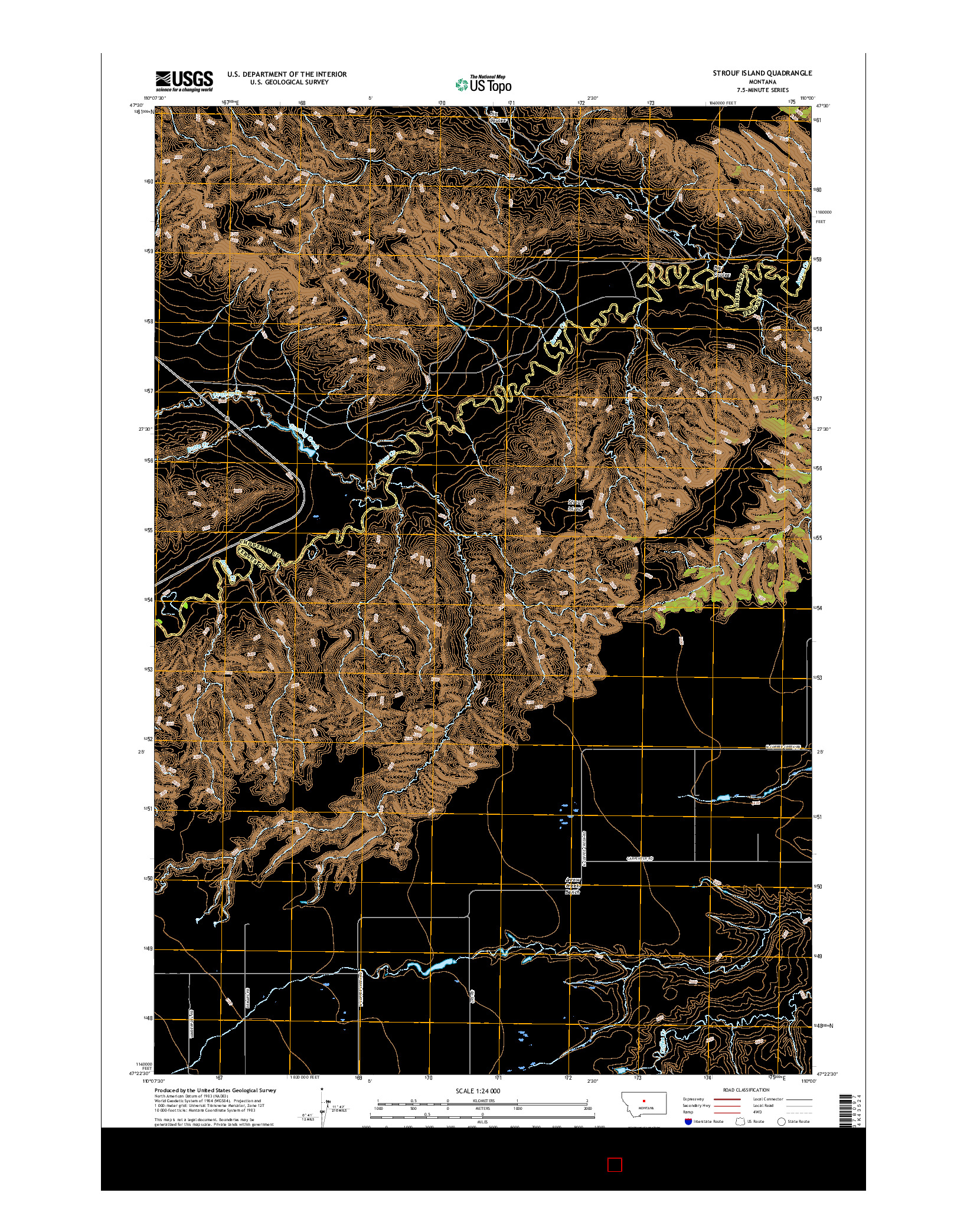 USGS US TOPO 7.5-MINUTE MAP FOR STROUF ISLAND, MT 2017