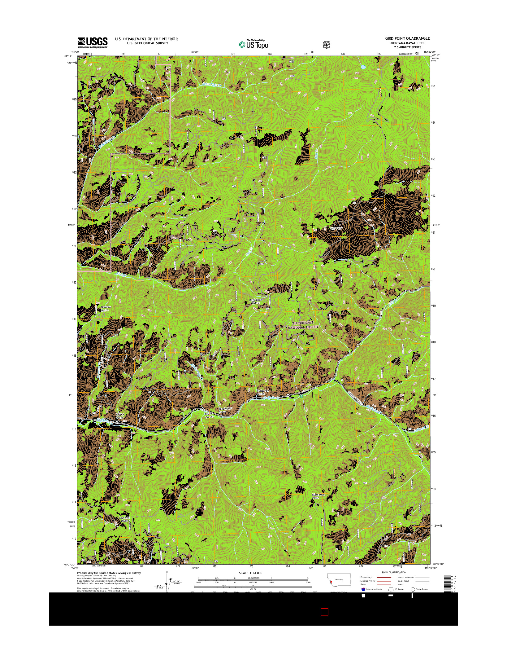 USGS US TOPO 7.5-MINUTE MAP FOR GIRD POINT, MT 2017