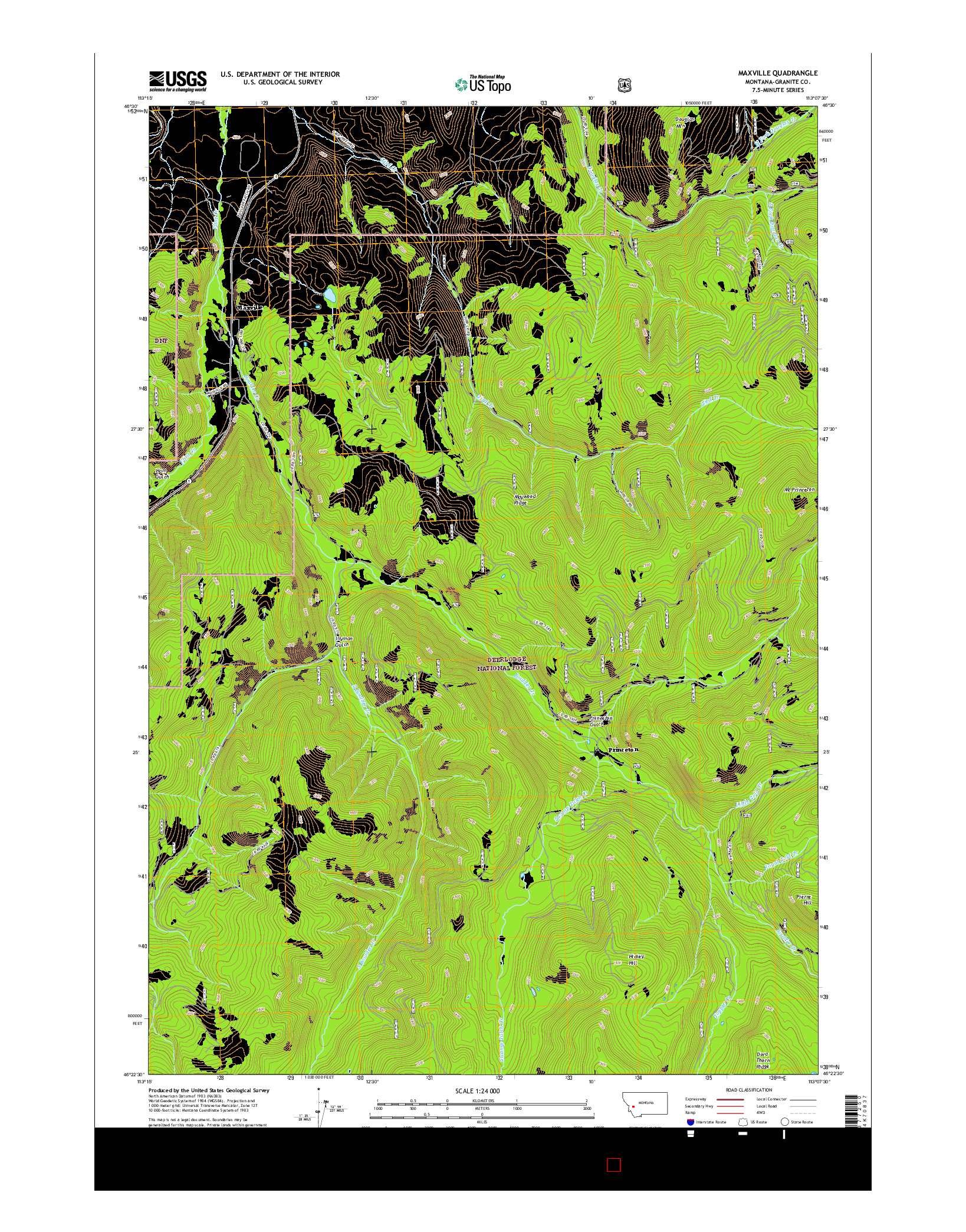 USGS US TOPO 7.5-MINUTE MAP FOR MAXVILLE, MT 2017